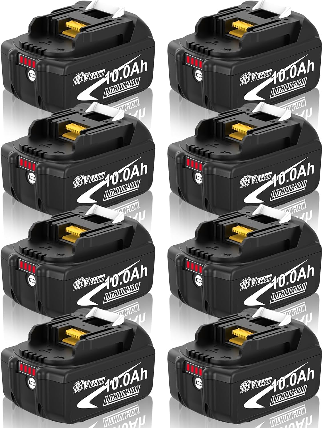 8 Stück 10.0Ah/10000mAh Ersatzakku für Makita Akku 18V BL1860B BL1850B BL1850 BL1860 BL1845 BL1840 LXT-400 mit LED-Anzeige Elektrowerkzeuge