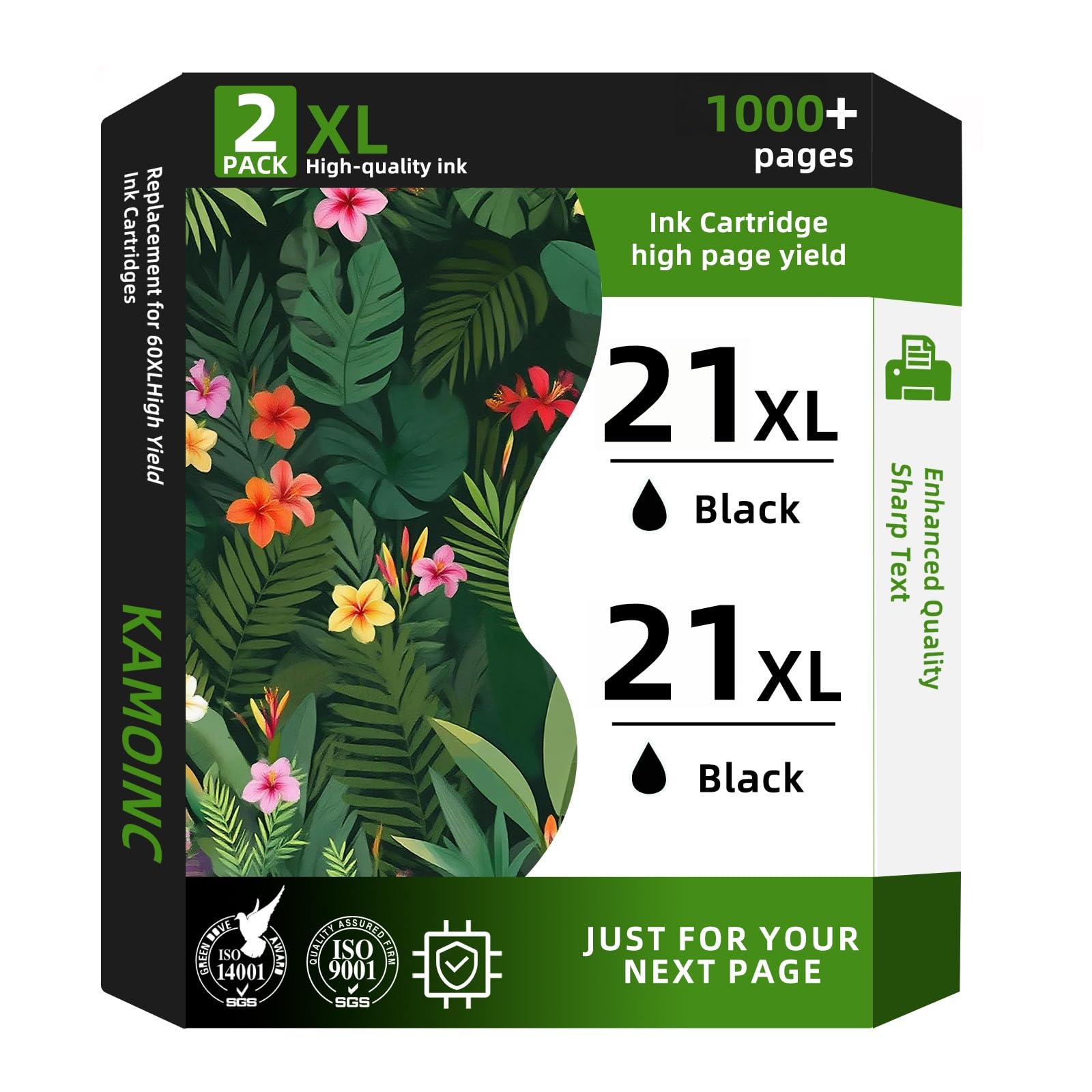 Photo 1 of 21XL Black Ink cartridges Remanufactured High Yield Ink Cartridge Rep for HP 21XL 21 Compatible with DeskJet D1520 D2345 F4140 F4180 F380 D1320 D1330 Officejet 4315 J3600 J3680 Printer(2 Black)