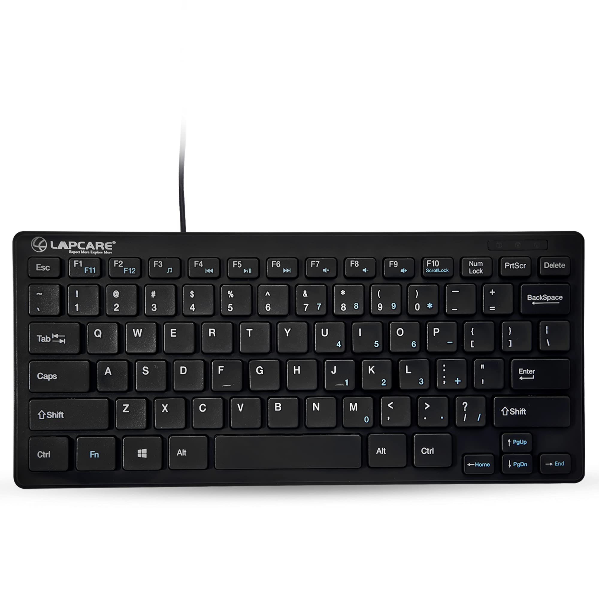 LapcareD-LITE-BLK Multimedia Mini Keyboard (Black)
