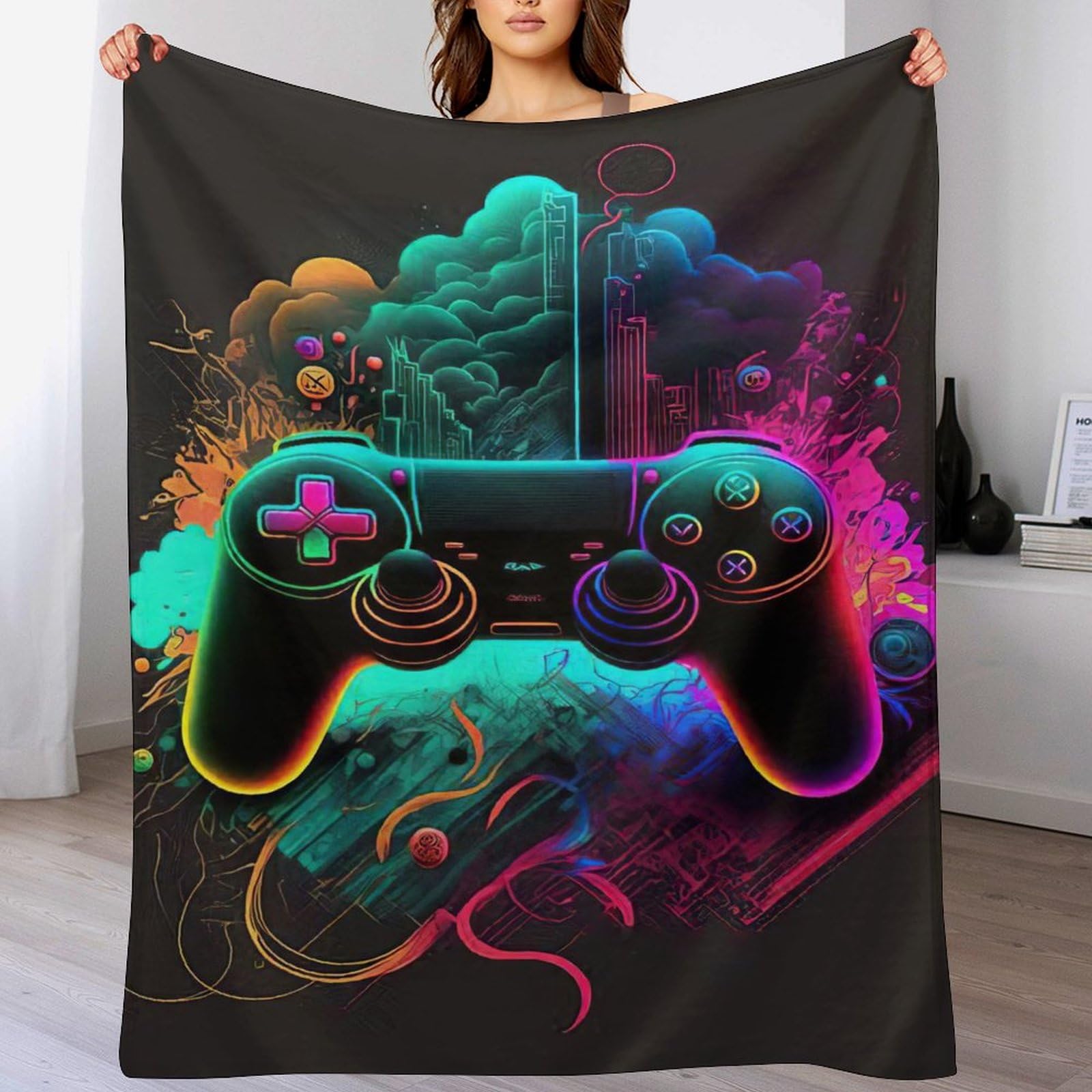 Couverture manettes de jeu chaude pour ne plus avoir froid sur le canapé