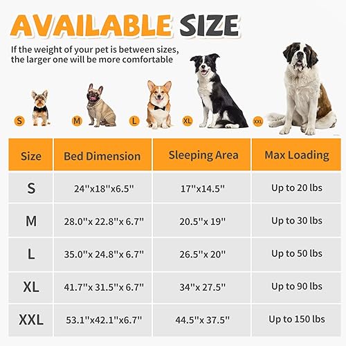 Miniatura 7 de Makigued Cama ortopédica para perros medianos, sofá de espuma para mascotas con forro impermeable, funda extraíble lavable, parte inferior Marrón