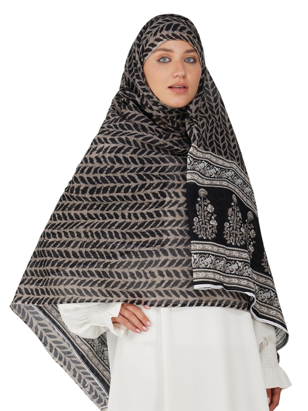 ANA Floral Dupatta – Premium Mulmul Cotton with Lace Border | Soft, Lightweight & Breathable | Elegant Printed Design for Daily Wear, Festive Outfits & Modest Styling-image-0