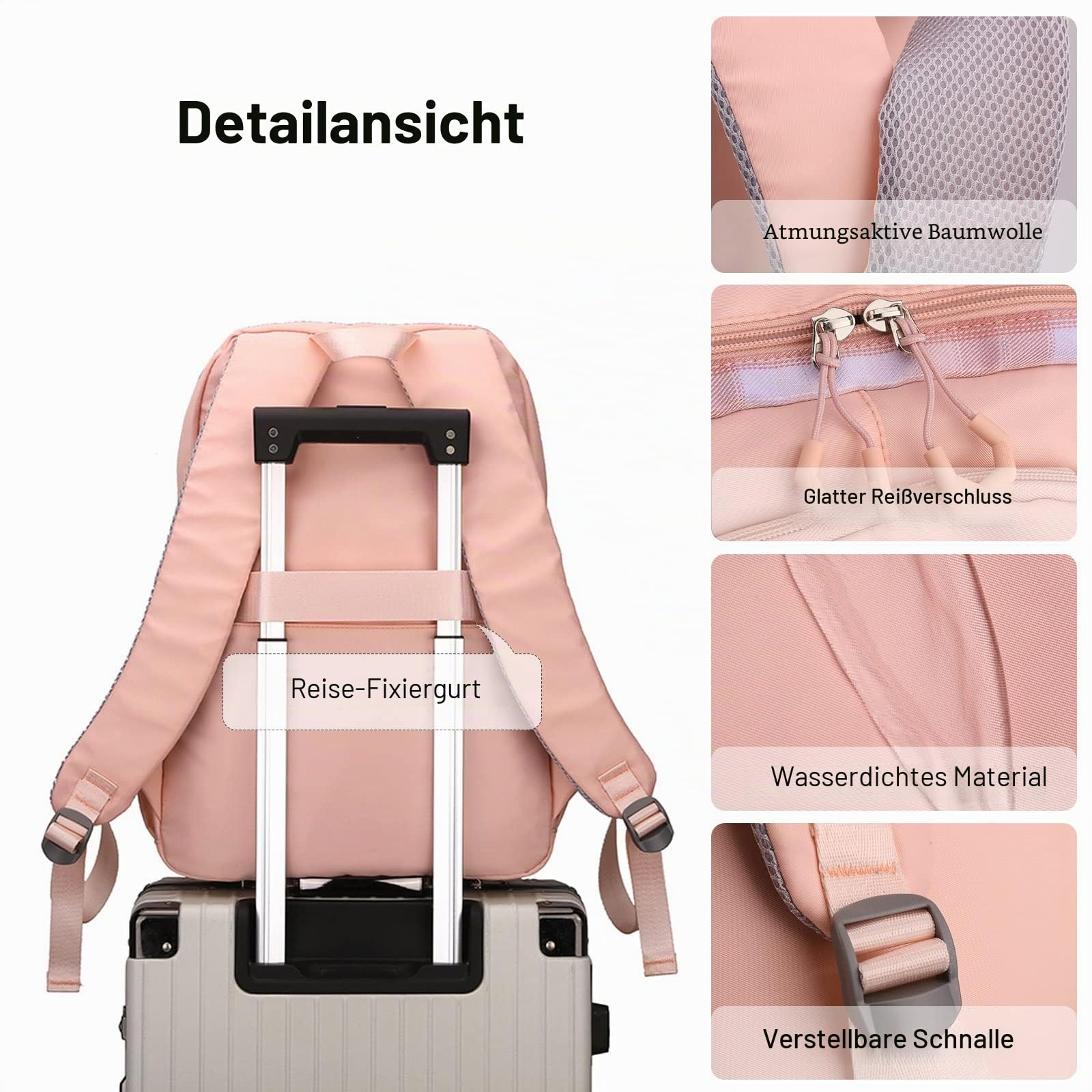 FANDARE Schulrucksack Schulrucksack Schultasche Herren Damen Rucksack Schulranzen für Outdoor Reise Daypacks Freizeitrucksack Rucksack mit Plüschanhänger & Nettes Abzeichen Wasserdicht Nylon Blau