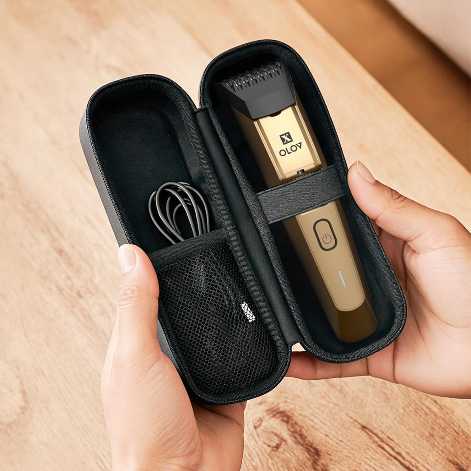 Men's Beard Trimmer- All-in-One Trimmer with Precision Dial - Premium Facial Hair Groomer - Adjustable 20 Length Setting, USB Recharge Dock, Cordless Waterproof Wet/Dry Clipper, Gold - Image 8