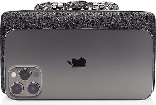 Miniatura 4 de Dexmay - Bolso de mano con diamantes de imitación con cierre de corona de cristal, bolso de noche formal para mujer