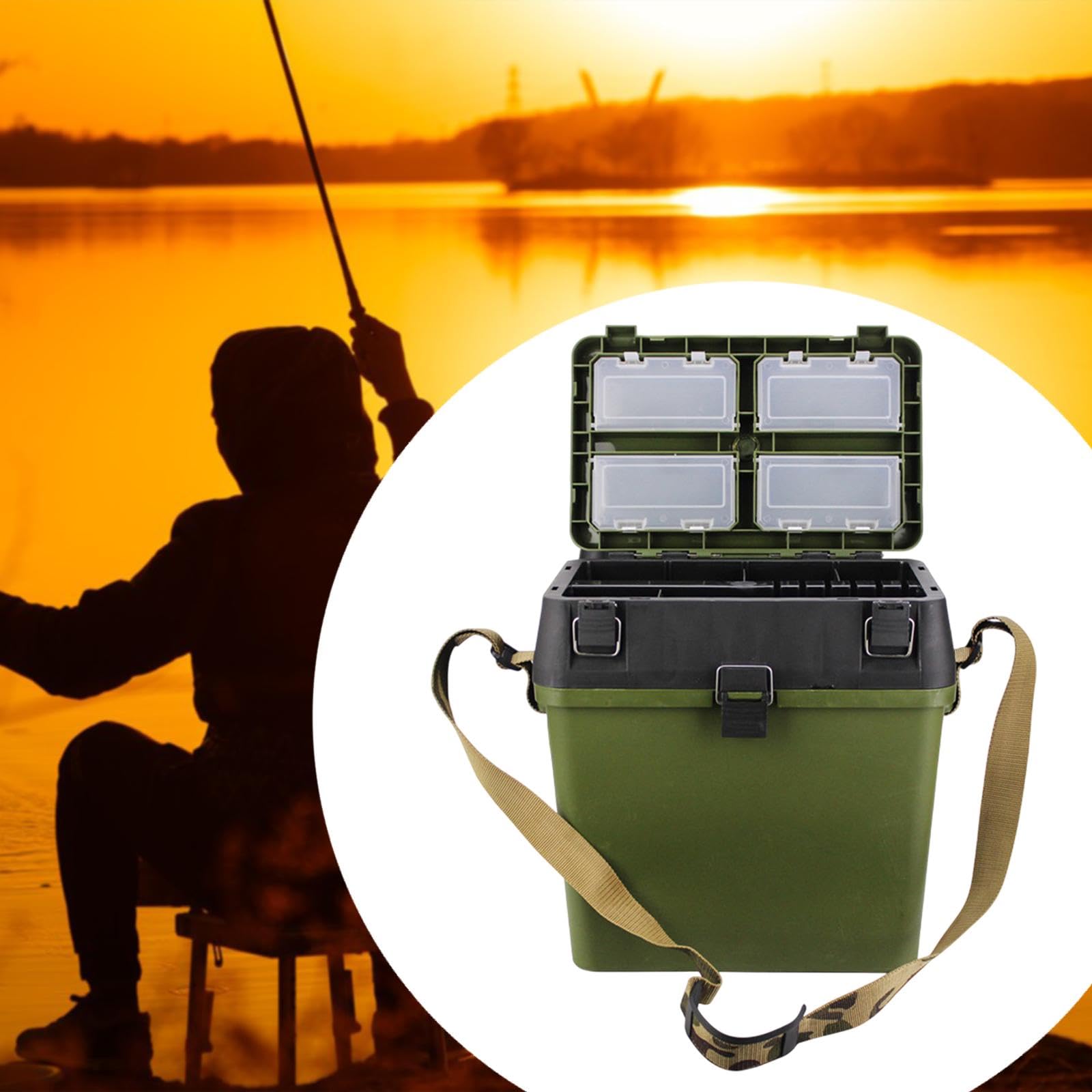 Ampia Scatola Porta Attrezzi da Pesca con più Scomparti per Organizzare Ami, Esche E Accessori; Vassoio Rimovibile; Contenitore Impermeabile.