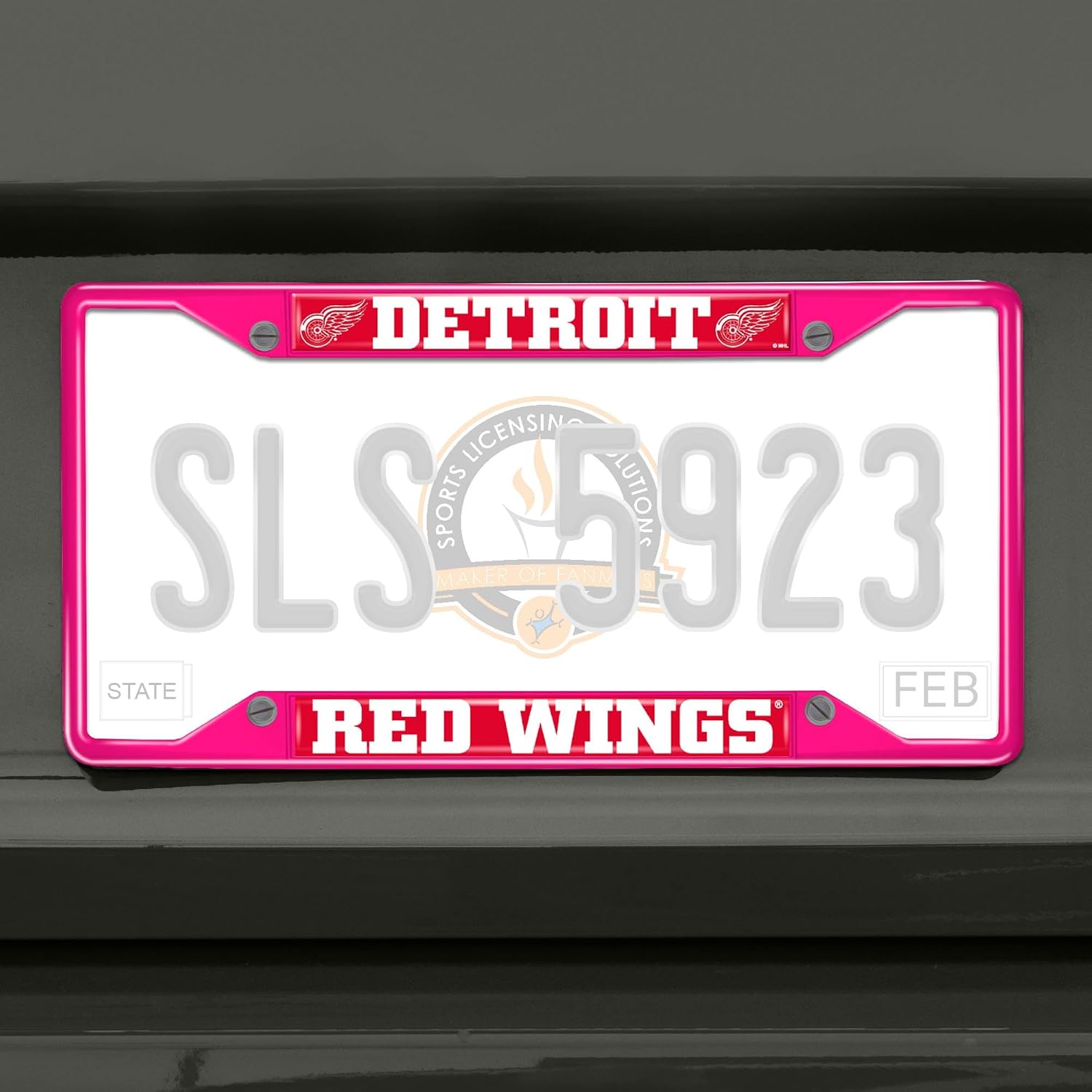 FANMATS 43921 NHL - Detroit Red Wings License Plate Frame - Pink – Easy Installation on Truck, SUV, Car - Ideal Gift for Die Hard NHL Fan