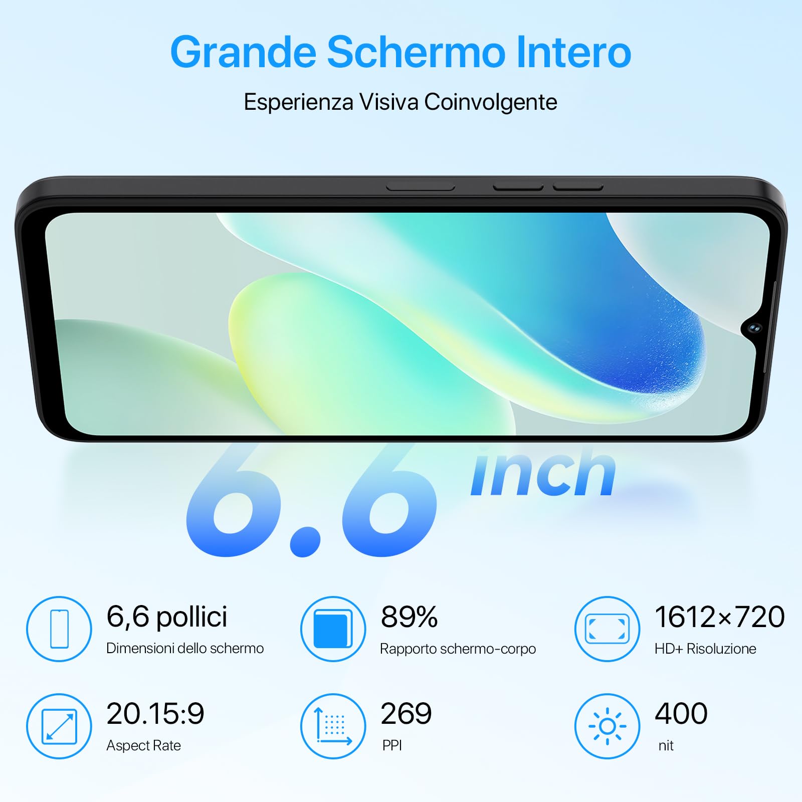 UMIDIGI Smartphone 16GB +128GB/1TB, 50MP Camere Telefono Cellulare, 5000mAh, 6,6" HD+Schermo Cellulari, Octa-Core Dual SIM Telefoni/Impronta | Viso | OTG | GPS