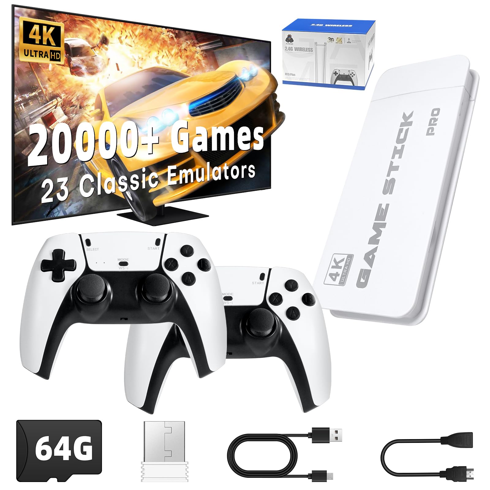 Retro Game Stick, Classic Video Games, Over 20000+ Games and 23