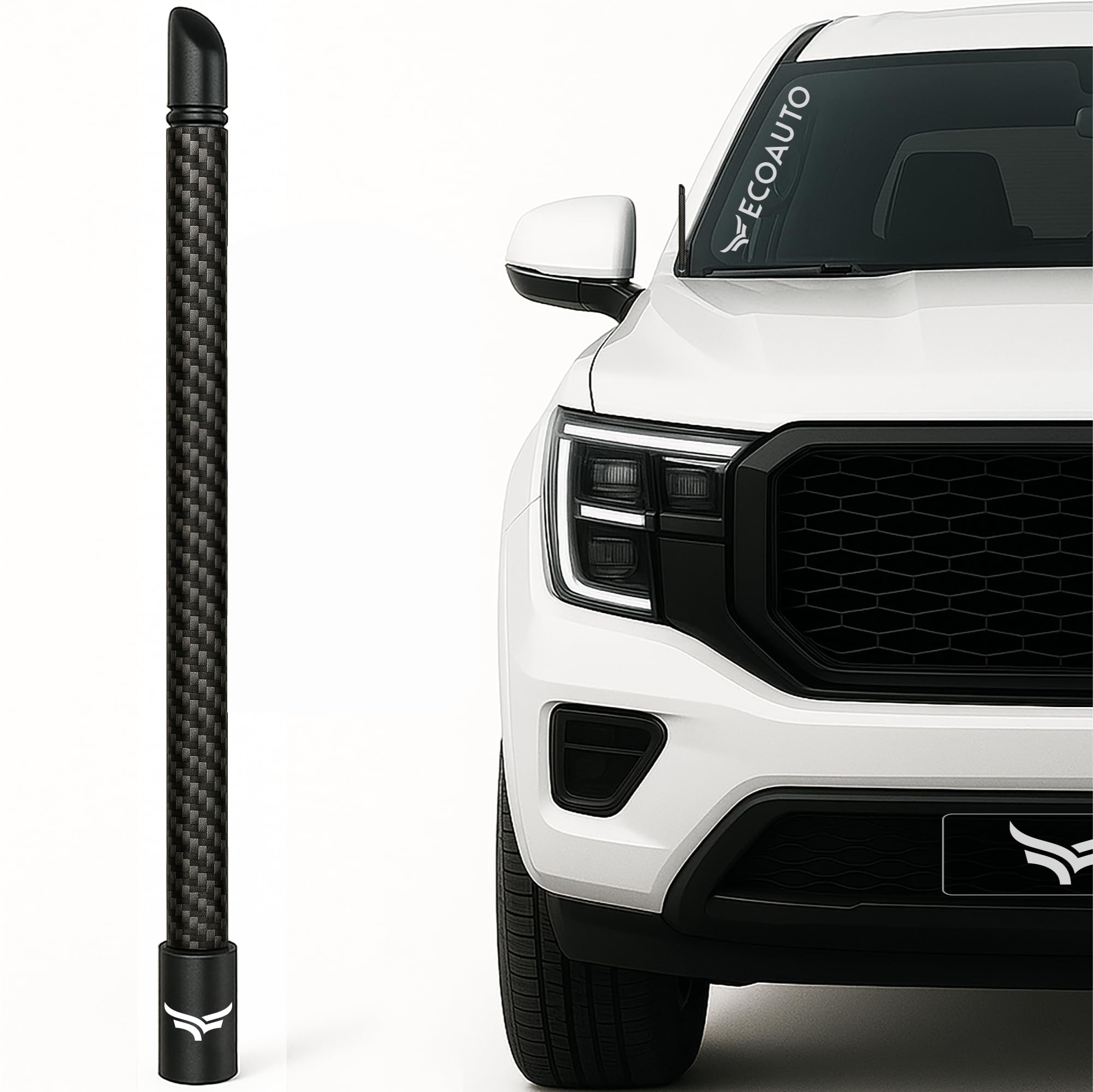 EcoAuto Universal Radio Antenna Topper for Trucks (8") - Compatible with Ford F-Series, Dodge Ram, Chevy Silverado, Jeep Wranglers & More - Ford F150 Accessories & Jeep Wrangler Accessories