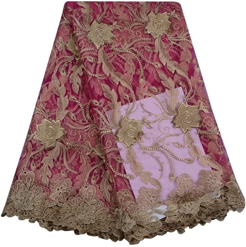 Miniatura 7 de Mahacraft - Tela de encaje africana nigeriana bordada de tul con malla suiza tela de encaje para novia y novia de gasa francesa tela de encaje