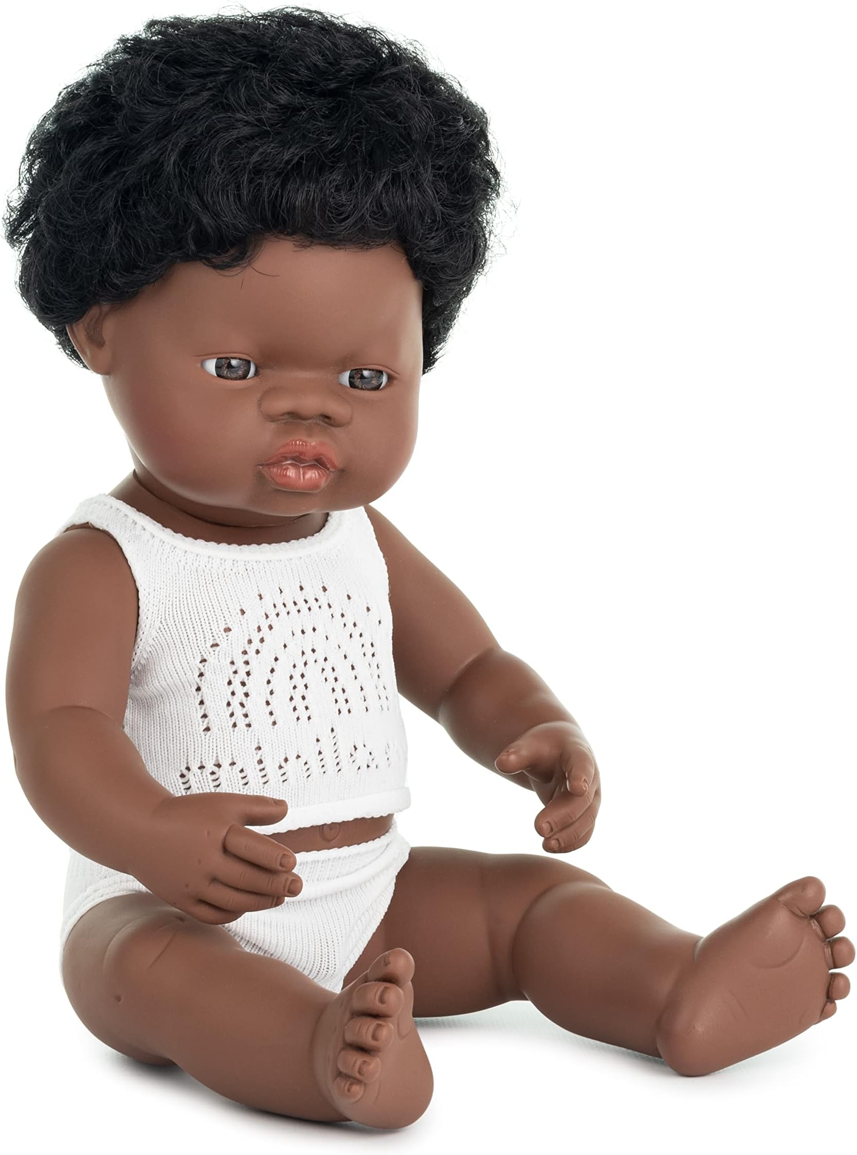 Doll 15'' African Boy (Box) - Made in Spain, Anatomically Correct, Quality