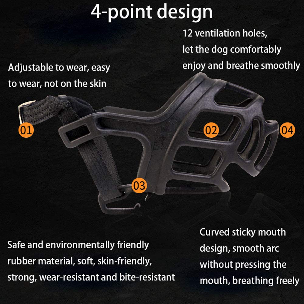 Bozales para perros, Ajustable for evitar que se caiga, ladre y muerda(XS)
