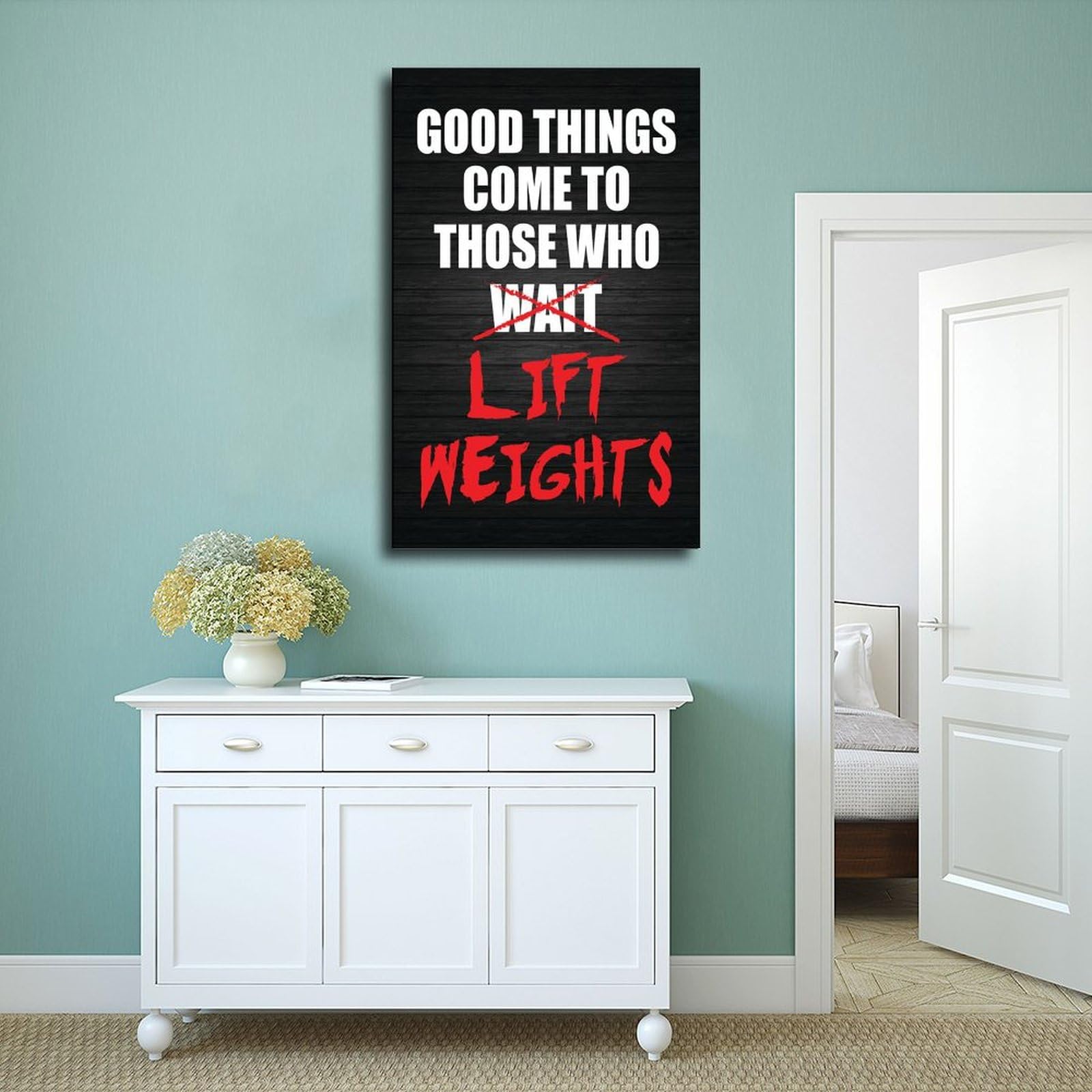 Pósteres motivacionales para levantamiento de músculo, culturismo, hombres y niñas, citas motivacionales, inspiradoras, para gimnasio muscular, 50 x 75 cm