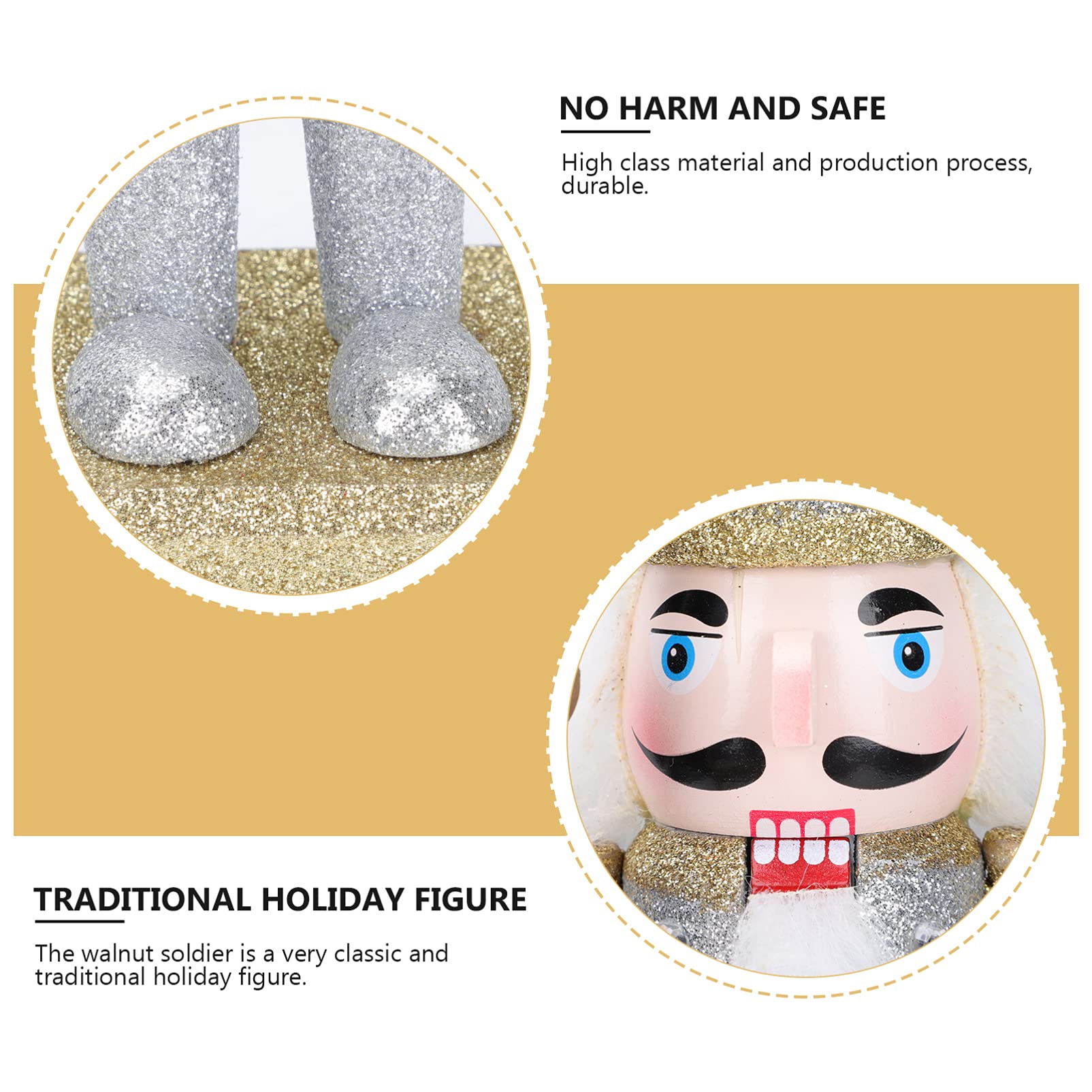 ifundom Casse- Noisette Soldat De Noël Figure Casse- Noisette en Bois Figure Casse- Noisette Soldat pour La Fête De Noël en Plein Air Décoration ()