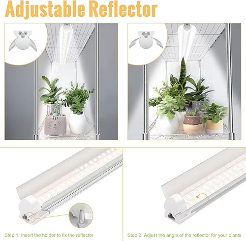Miniatura 3 de SpeePlant Tiras de luz LED T8, luces de cultivo de plantas de 1 pie para plantas de interior de espectro completo, luces de cultivo para inicio de