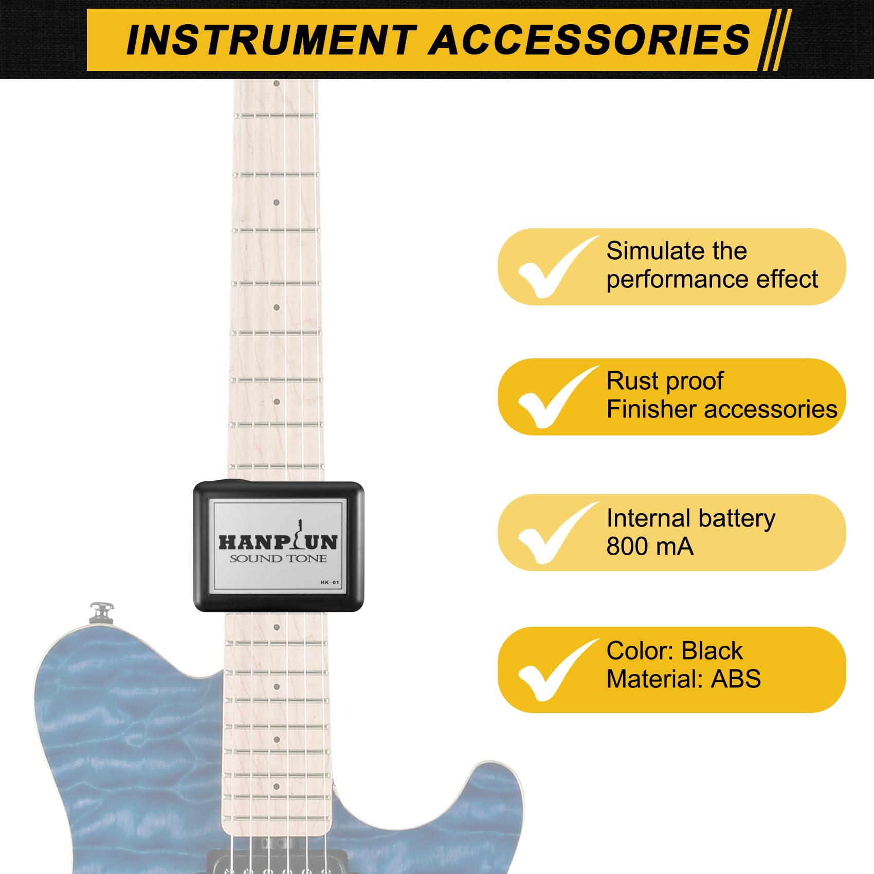 Abridor de Sonido de Complemento de Tono de Guitarra Simula la VibracióN de Tocar la Guitarra con el Potencial de Sonido Completo -01