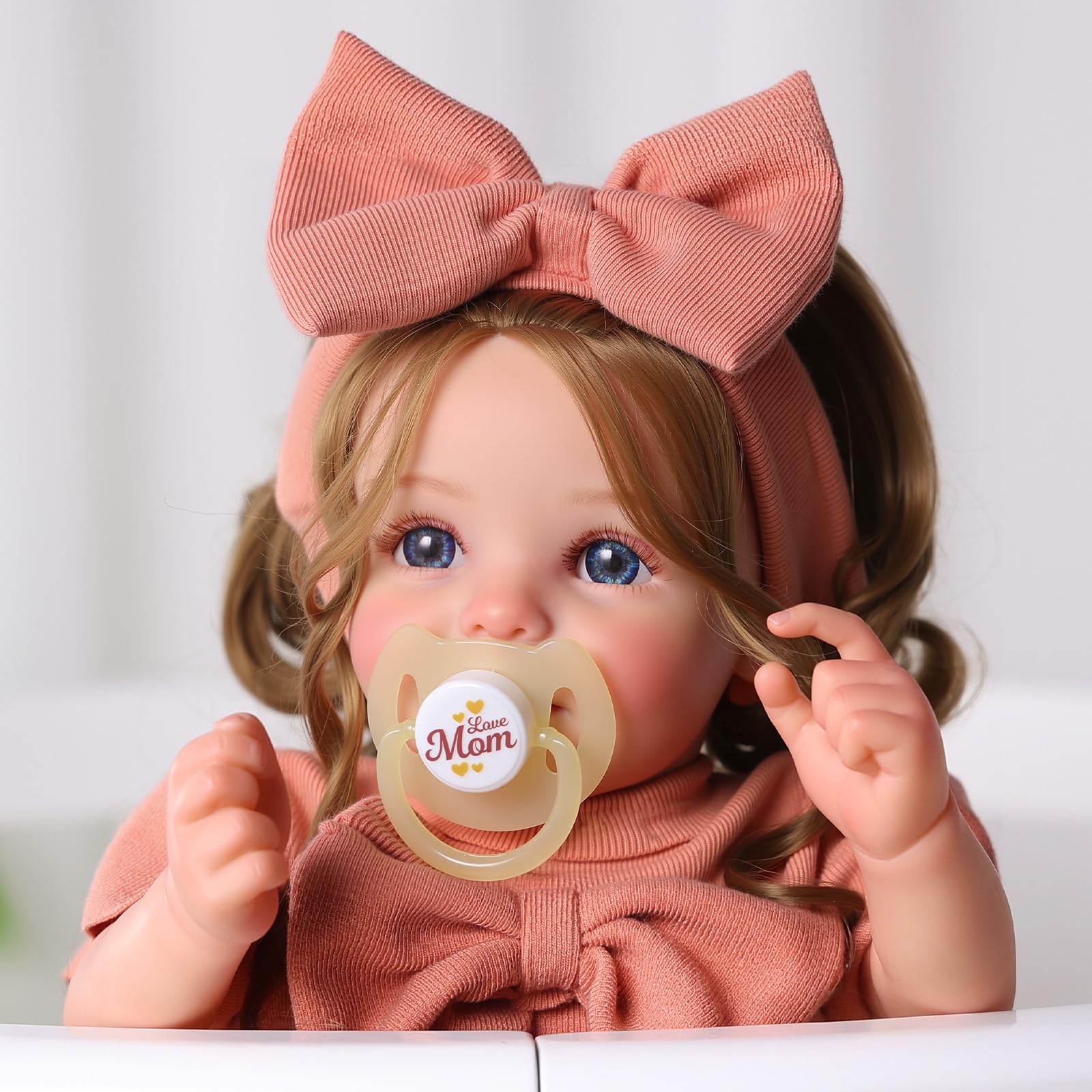 BABESIDE Bambole Reborn Bambina 50cm, Capelli Bruni Realistici Reborn | Bambole Reborn Realismo sorprendente, Morbido e coccoloso, Arti flessibili, Accessori inclusi, Sicuro e regalo perfetto