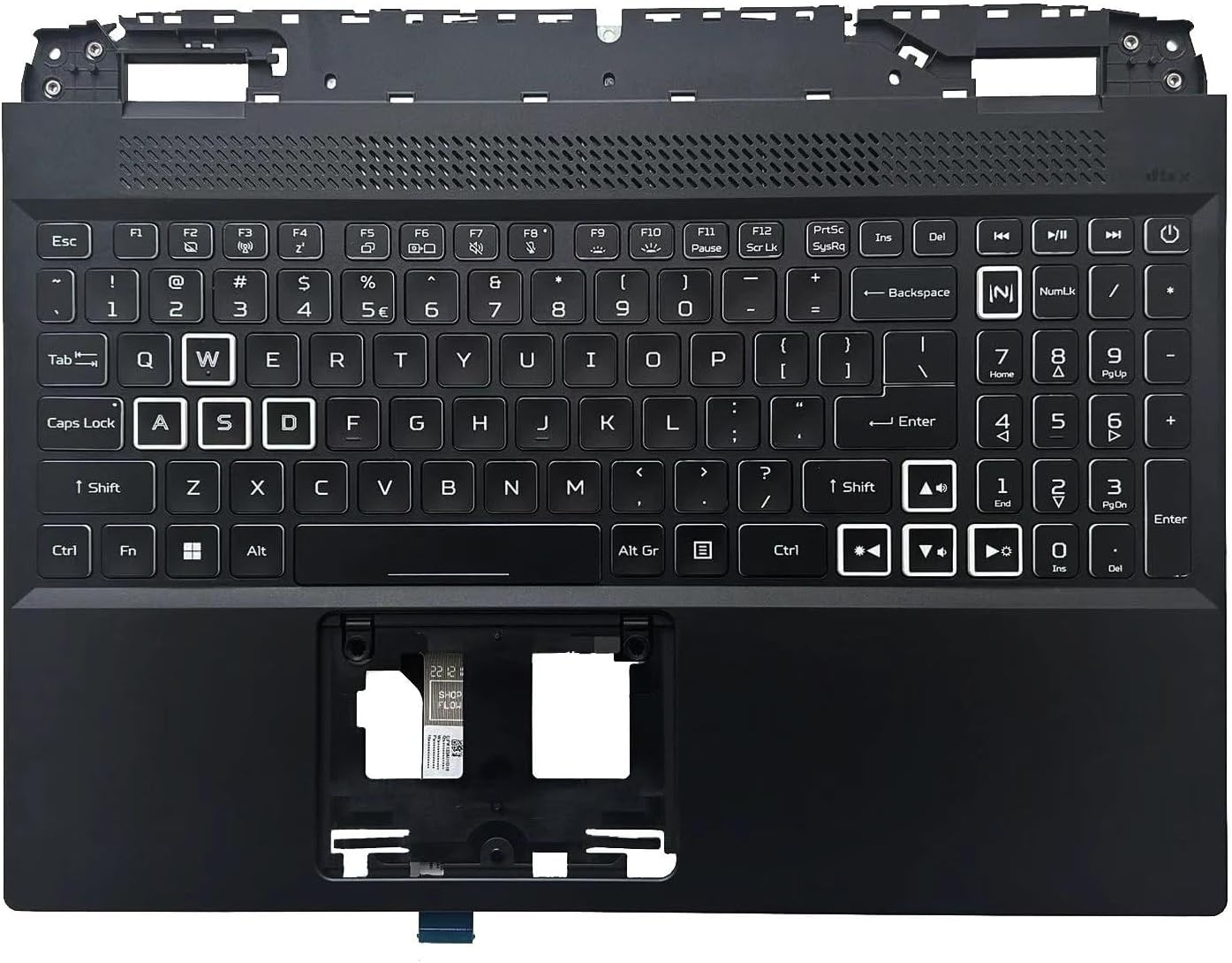 New Replacement for Acer Nitro 5 AN515-58 AN515-46 N22C1 Laptop Palmrest Upper Case RGB Backlit Keyboard Assembly Part 6B.QFMN2.001 6B.QFJN2.001 AP3SY000710 AM3SY000500