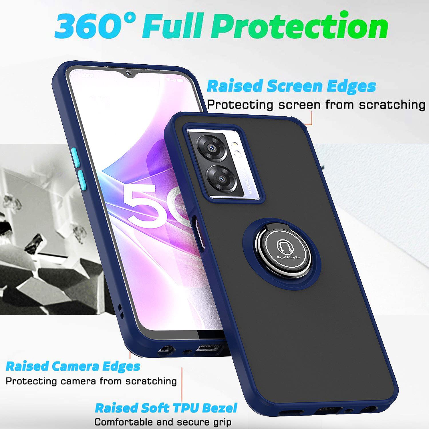 CRAVEN Cover per Oppo A57s / A57 4G Custodia, Goffratura