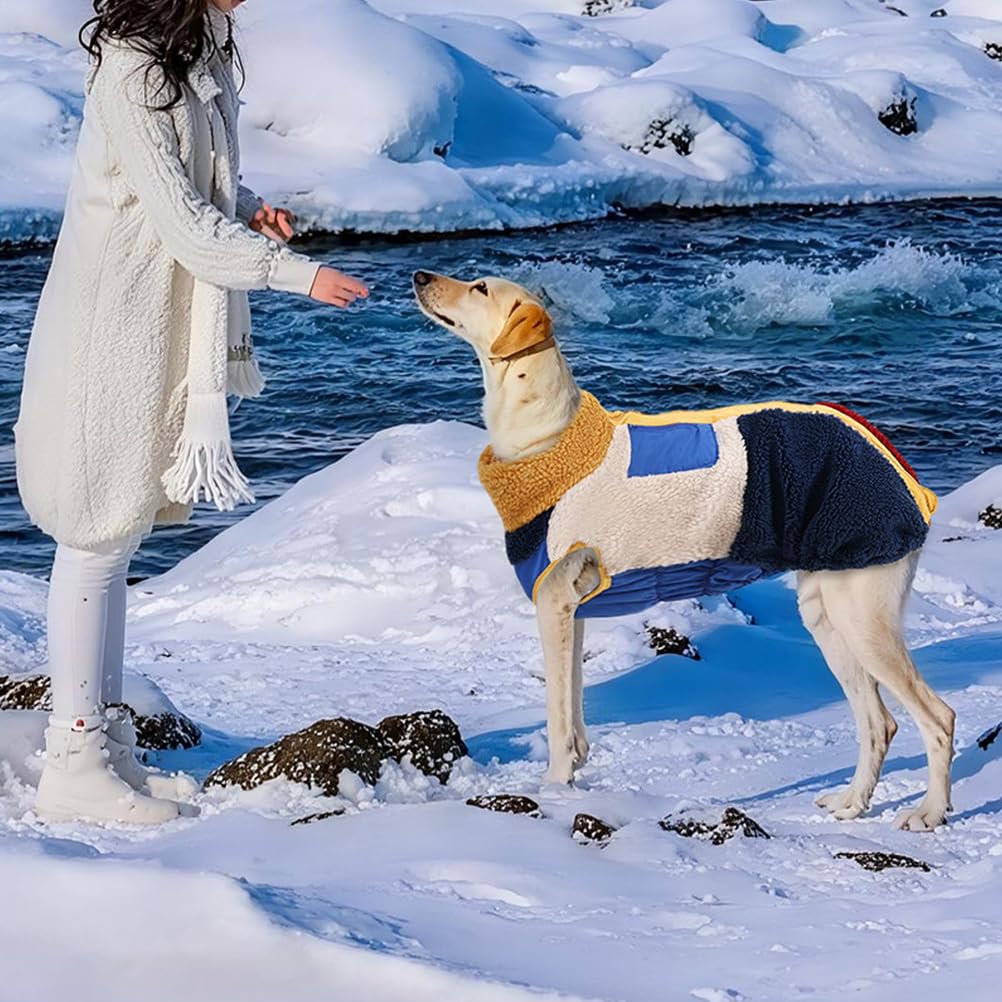Abrigos Perro De Invierno Chaqueta con Abertura para Arnés, Chaqueta Perro Cálida Chaleco Traje Anti-Nieve Ropa De Invierno, para Razas Pequeñas, Medianas Y Grandes,Azul,3XL
