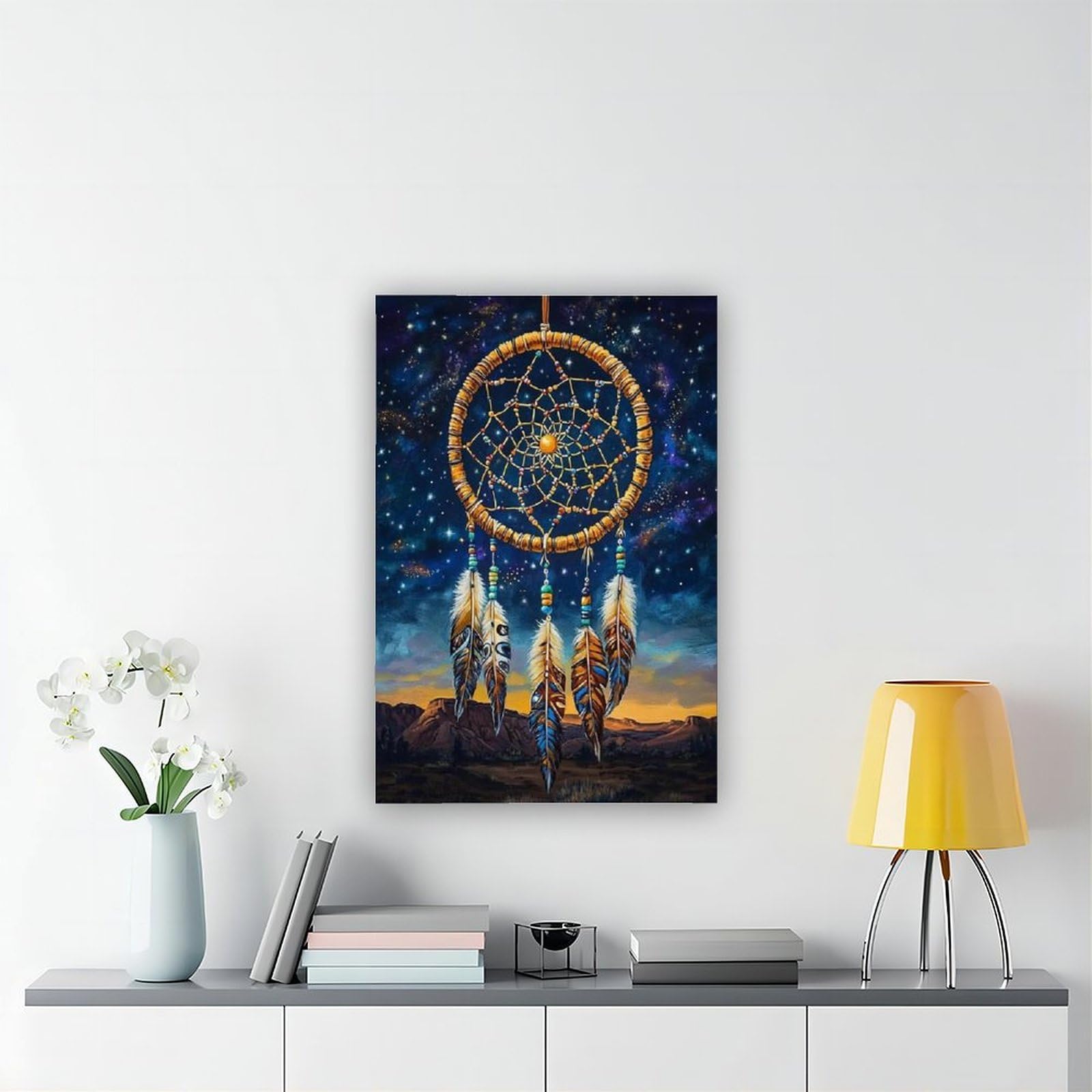 Sioux Kunstdruck auf Leinwand, Traumfänger, Schlafzimmer, Dekoration, Landschaft, Büro, Raumdekoration, Geschenk, 61 x 91,4 cm (L x B)