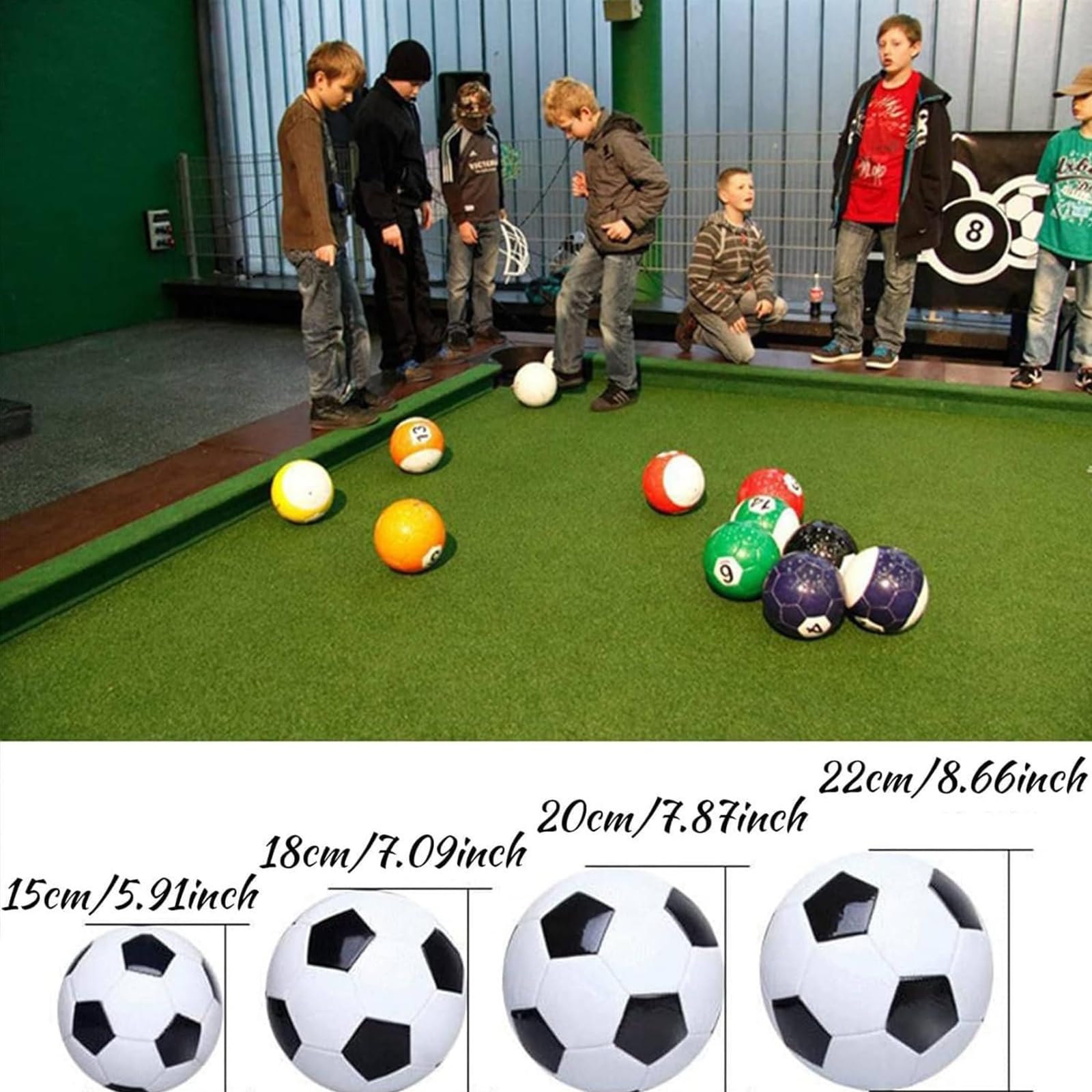 Set di 16 palline da biliardo, in pelle PU, gonfiabili, per giochi giganti da giardino, feste all'aperto, prato e pub