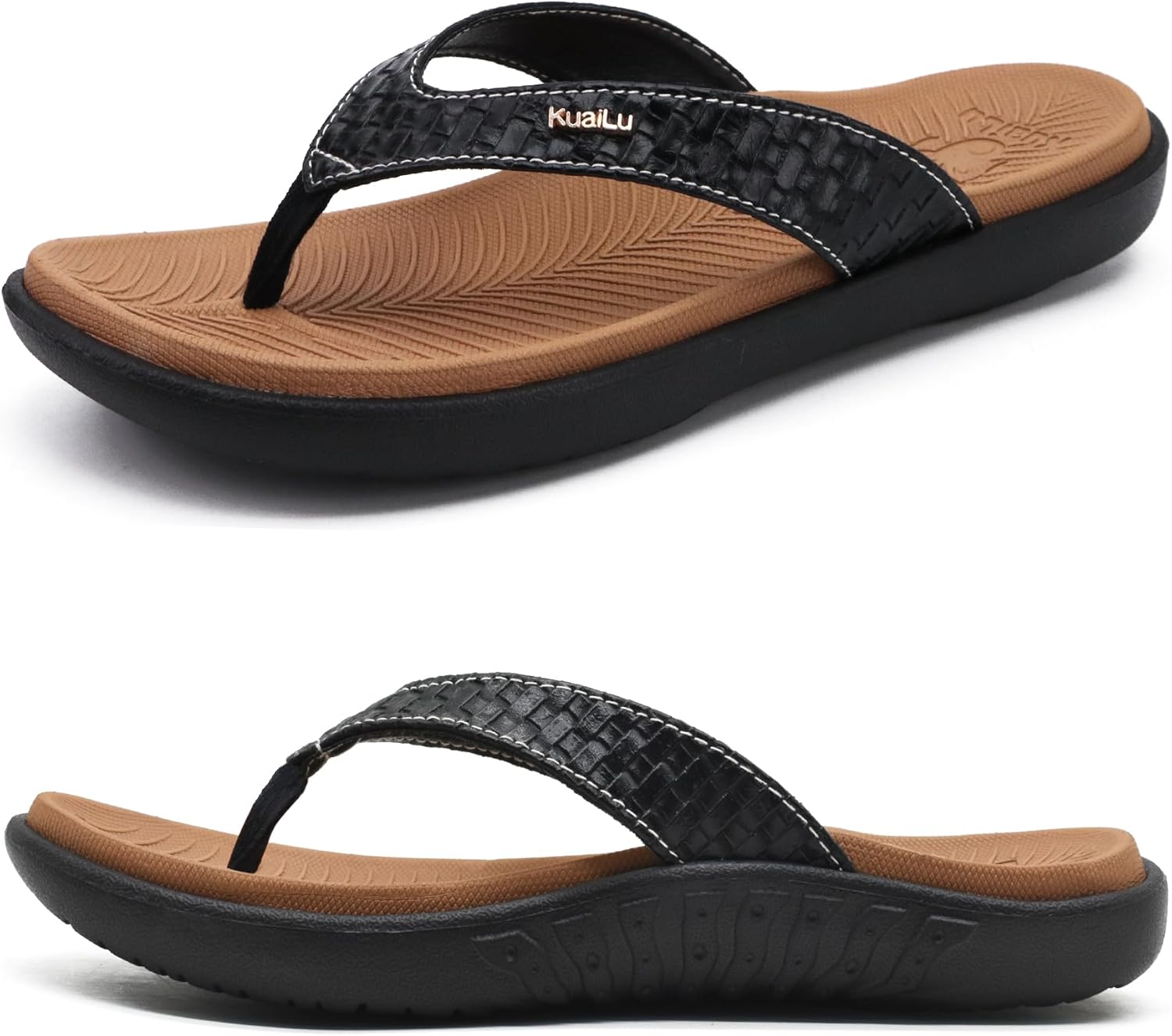 KuaiLu Womens Flip Flops Ladies Yoga Mat Comfortable Walking Thong Sandals With Plantar Fasciitis Arch Support Slip On Indoor Outdoor For Summer