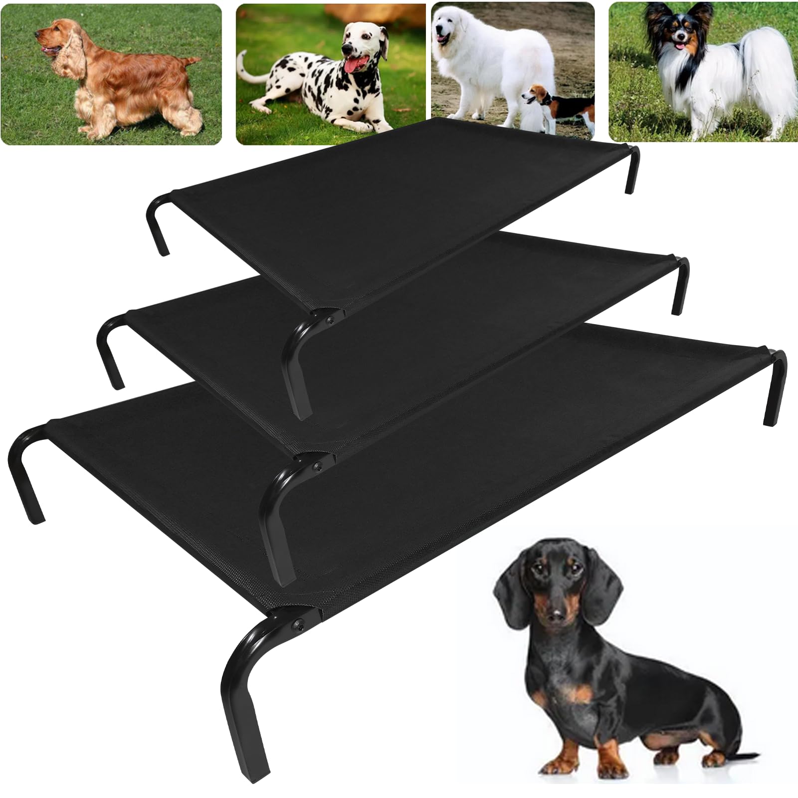 VickyHome Elevated Dog Bed Raised Dog Bed, M/L/XL Size Elevated Waterproof Dog Bed With Breathable Mesh, Washable Dog Bed with Non-slip Rubber Feet for Out Indoor Use