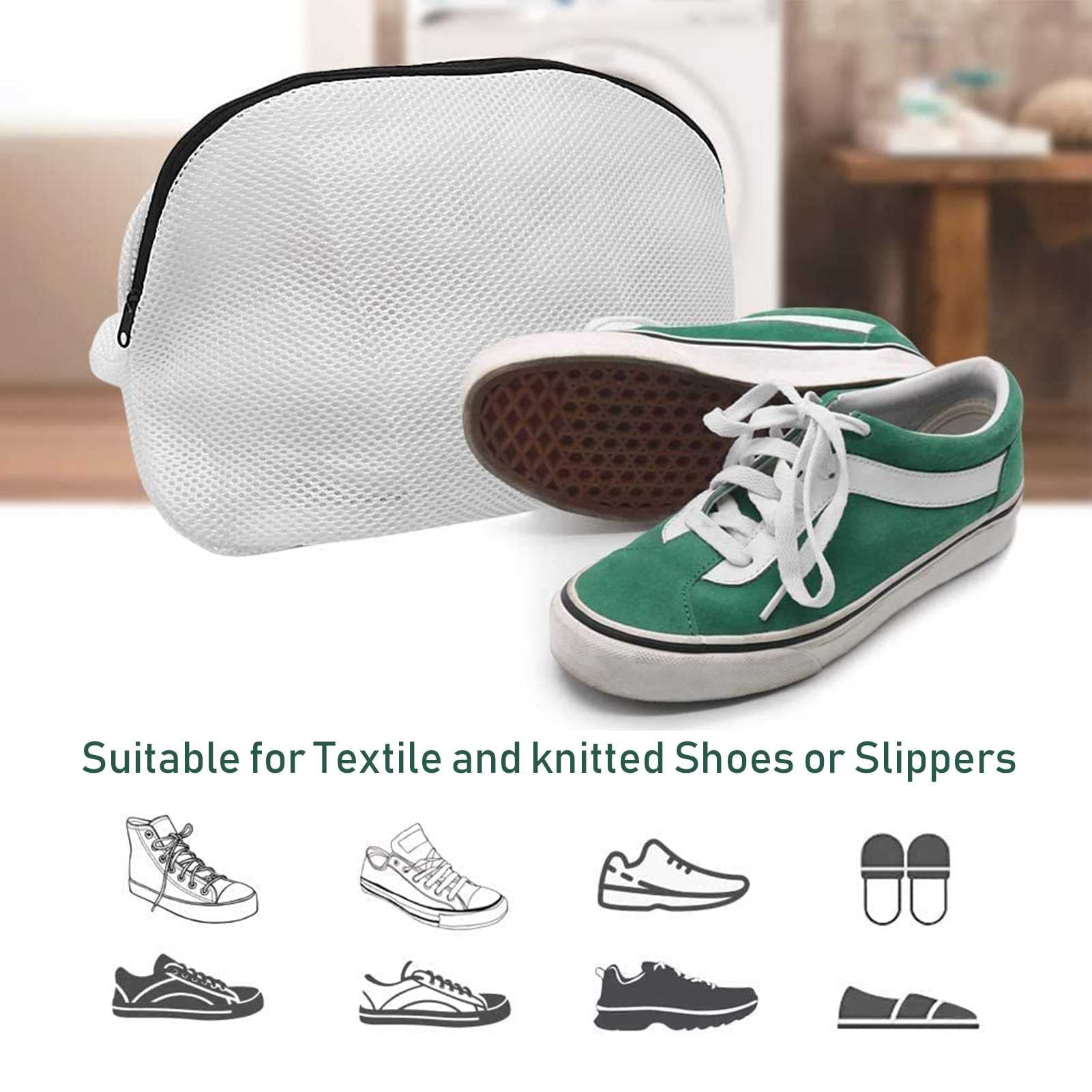 Schuhwaschbeutel, Reisegewebebeutel, Mesh-Stoffe, Wiederverwendbare Waschbeutel, Waschmaschine und Trocknerschutz, Socke, BH, Sneaker-Reinigungssäcke (4 Stück)