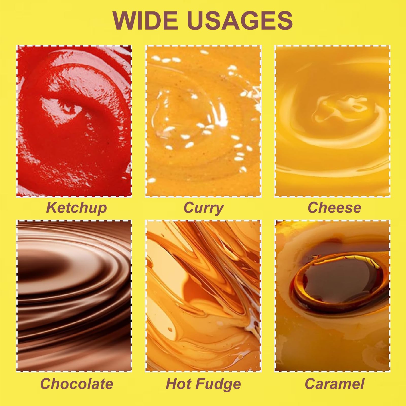 Calentador de Queso Nacho Comercial, máquina para Calentar Chocolate con 4 Botellas, dispensador de Mermelada y Dulce de Leche Caliente, Temperatura Ajustable de 30 a 85 ℃, 220 V
