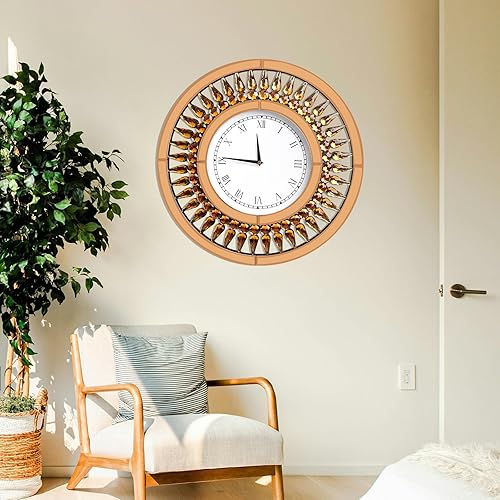 Miniatura 7 de Reloj de pared grande de 20 pulgadas, silencioso, decorativo, funciona con pilas, sin tictac, con números romanos, acrílico, decoración versátil