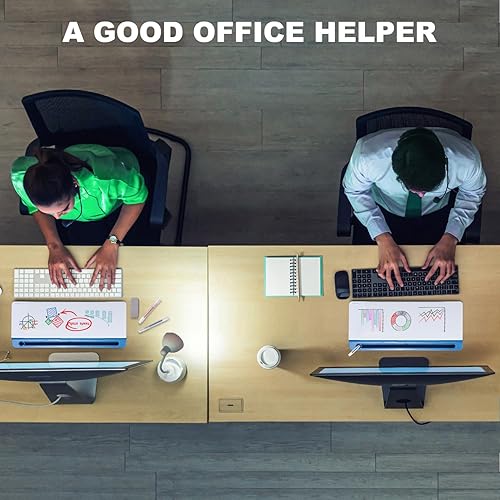 Vista 80 de TSJ OFFICE - Pizarra blanca para escritorio que se borra en seco para oficina, hogar y estudiantes, soporte para teclado de computadora, Base