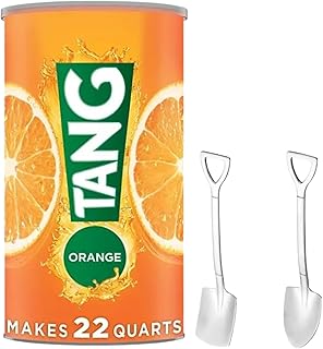 Candy Freezer Tang Orange Flavored Powdered Drink Mix 72 oz Canister With Candy Freezer Mini Metal Shovel Spoons
