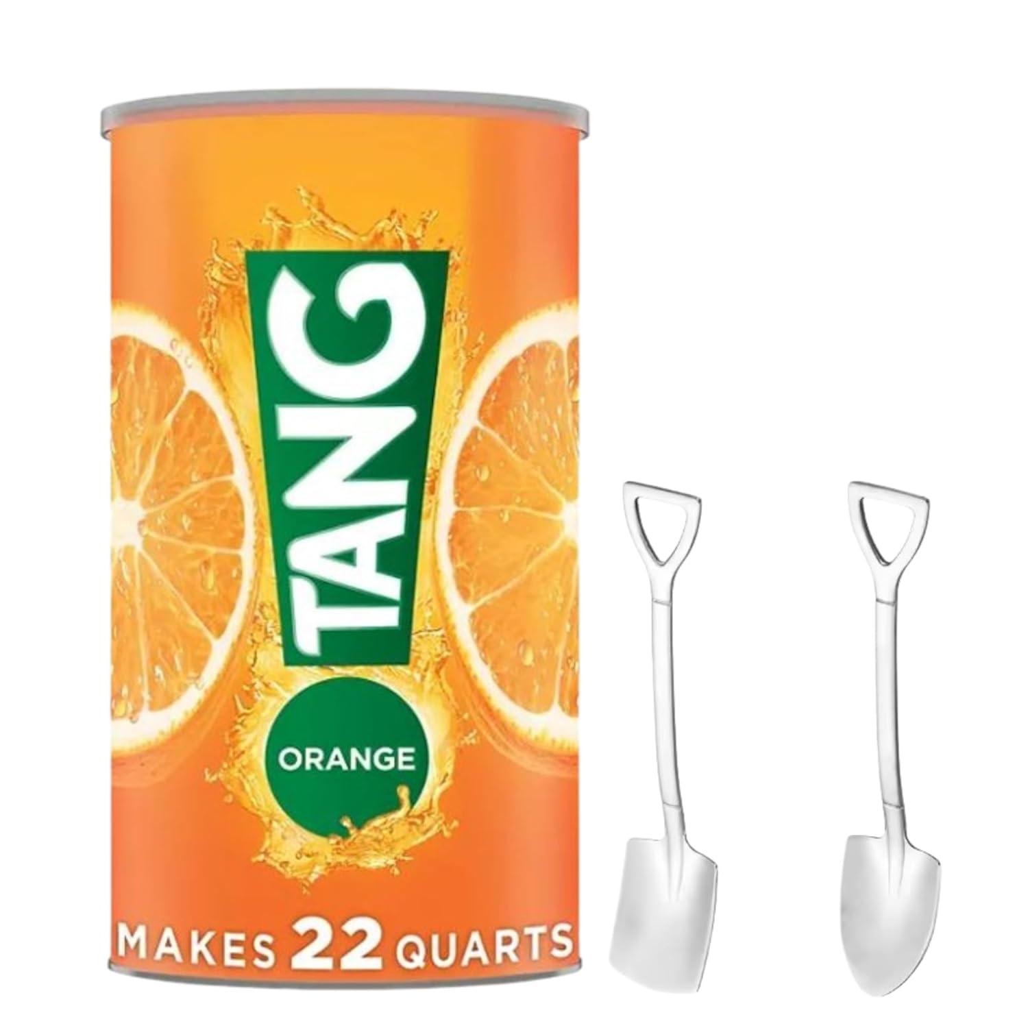 Candy Freezer Tang Orange Flavored Powdered Drink Mix 72 oz Canister With Candy Freezer Mini Metal Shovel Spoons