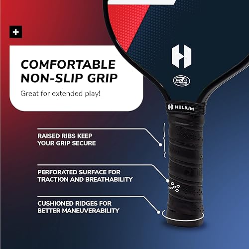 Miniatura 4 de Helium Juego de 2 paletas de pickleball con certificación USAPA, superficie de fibra de vidrio de grafito, núcleo de panal ligero