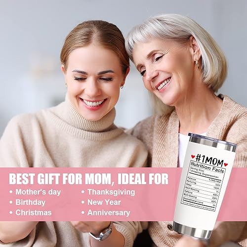 Miniatura 2 de Fimibuke Regalos para mamá de hija, hijo, vaso de 20 onzas, regalos de Navidad para mamá, suegra, esposa, mujer, hechos nutricionales, vasos