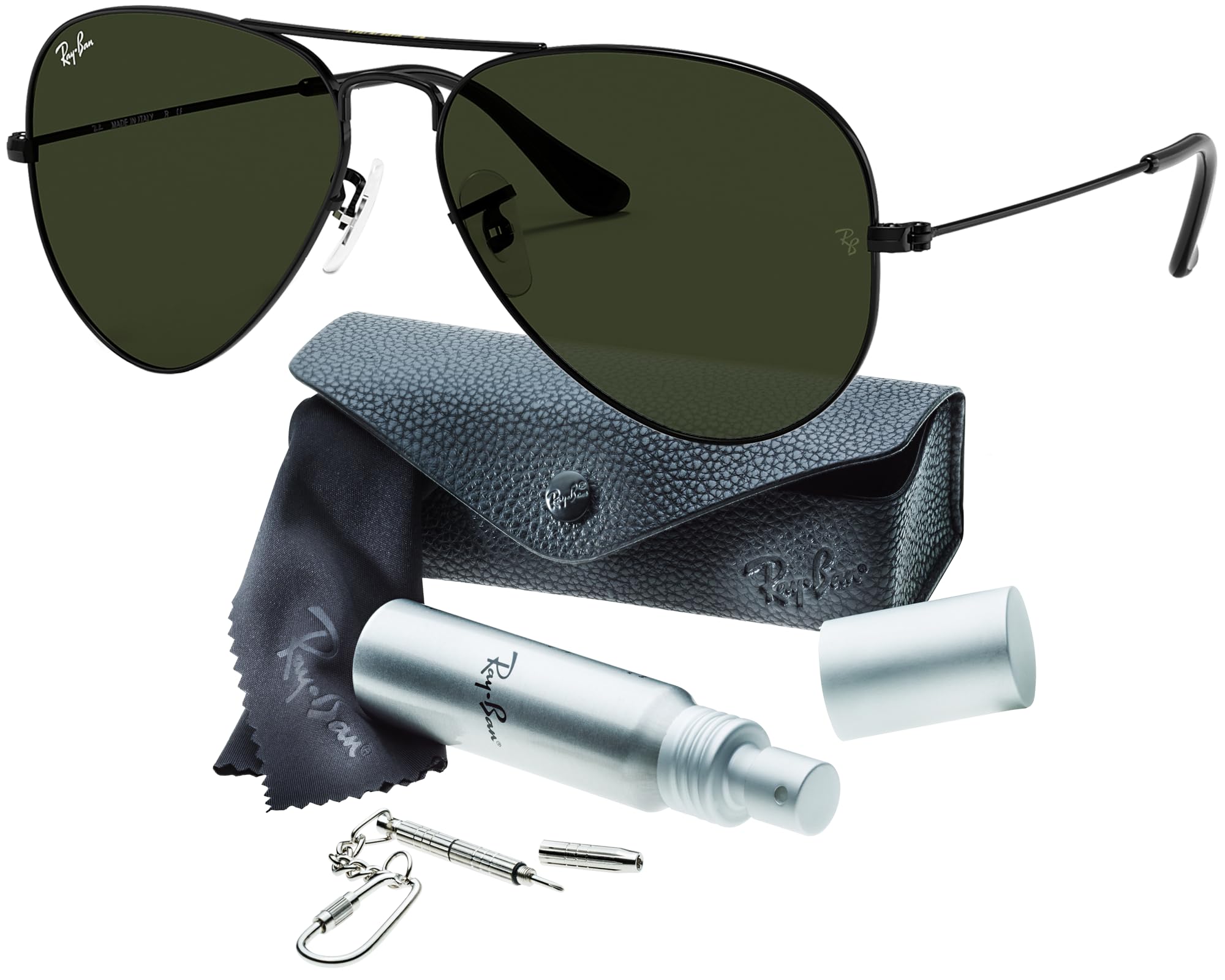 Ray-Ban Pilot Aviator originale con kit di cura
