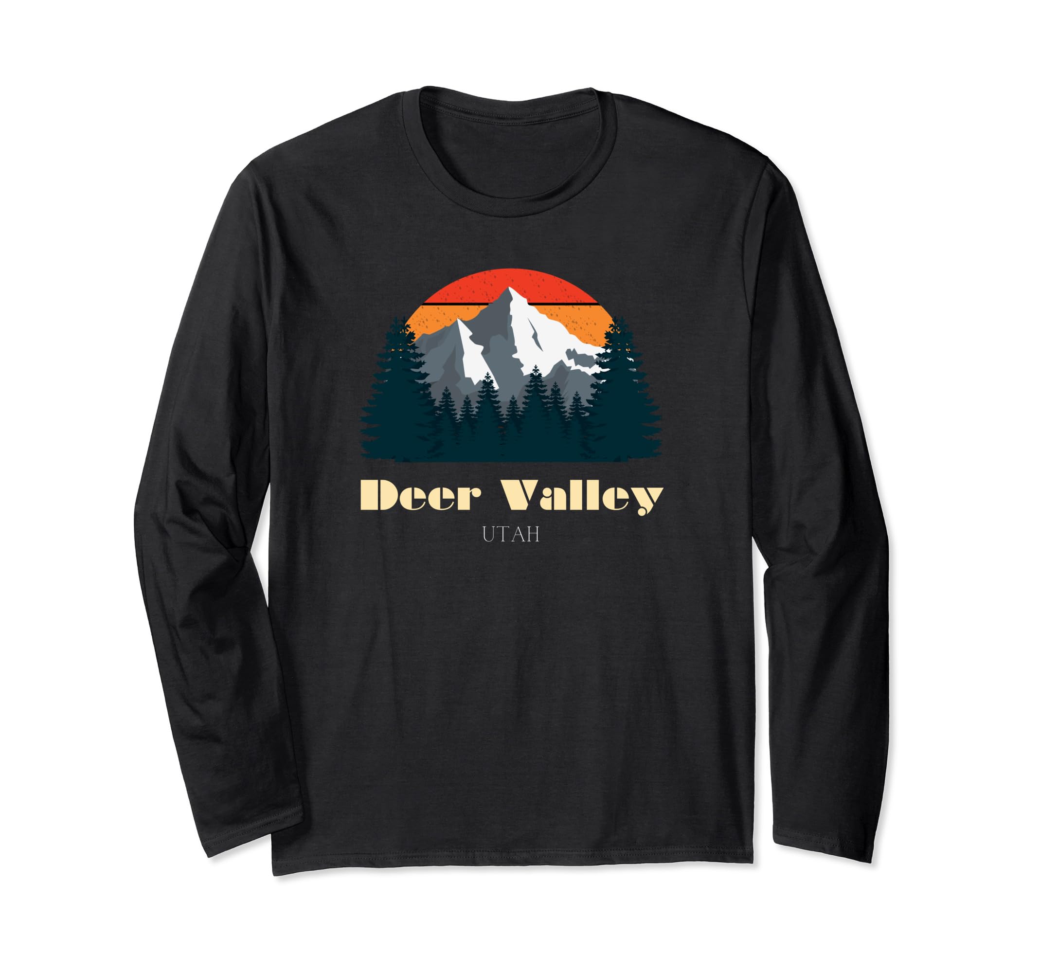 Deer Valley Utah Ski Retro Long Sleeve T-Shirt