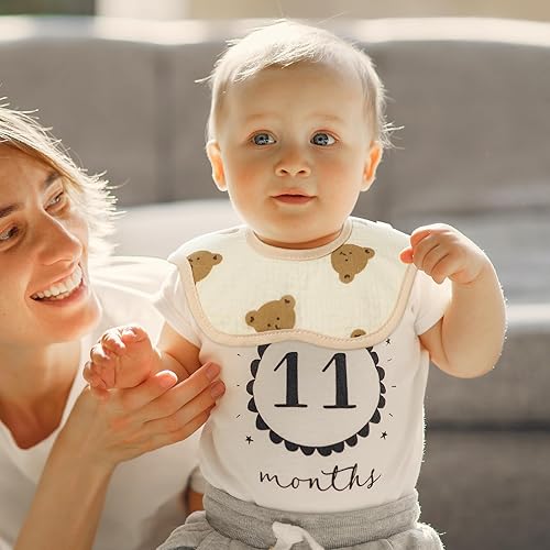 Miniatura 6 de Mccotwe Baberos de muselina para bebé, baberos de dentición, baberos de hombro de solapa, baberos de 8 capas de algodón orgánico para niños y niñas