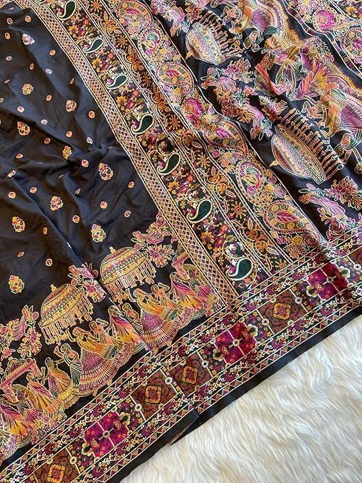 Image of SWORNOF Women's kanjivaram banarasi silk saree Zari Woven for festival Wedding silk with rich pallu Design sarees for women with Unstitched blouse piece