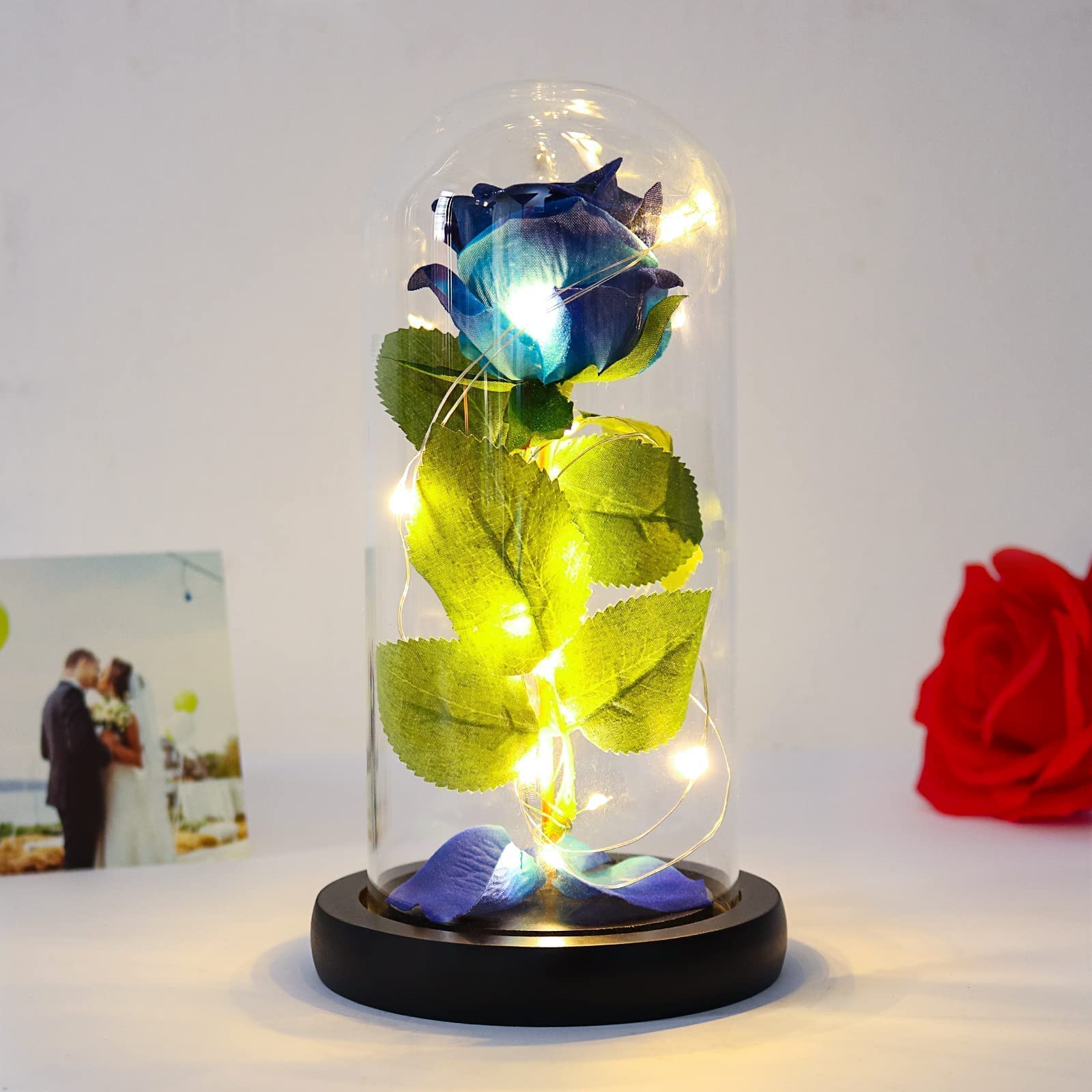 buy them safely NAWEIDA Beauty and the Beast Rose In Glass Dome with
