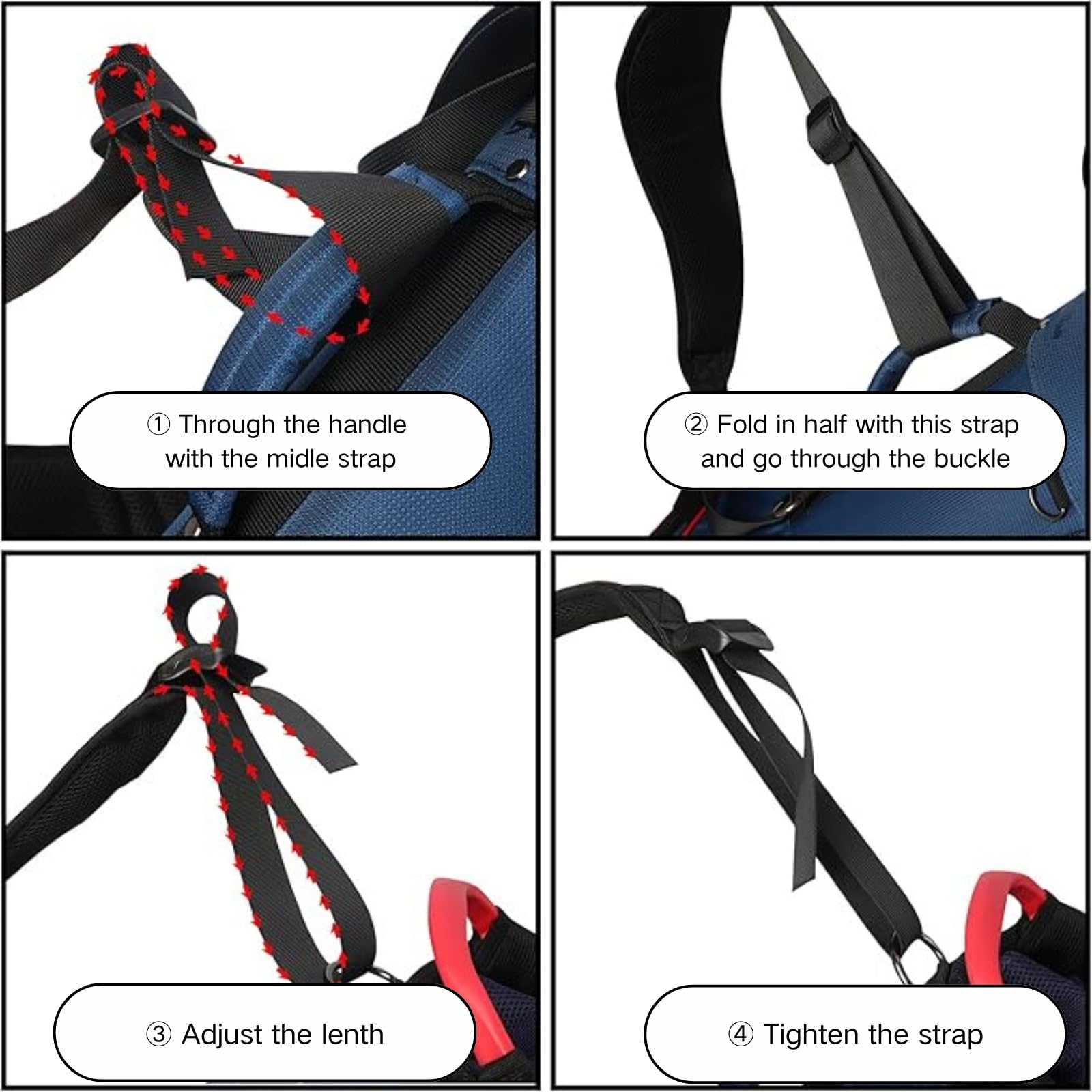 SUBORAWOS Golf Bag Straps, Replacement Double Shoulder Straps, Adjustable Softer Padding Golf Bag Straps - Image 4