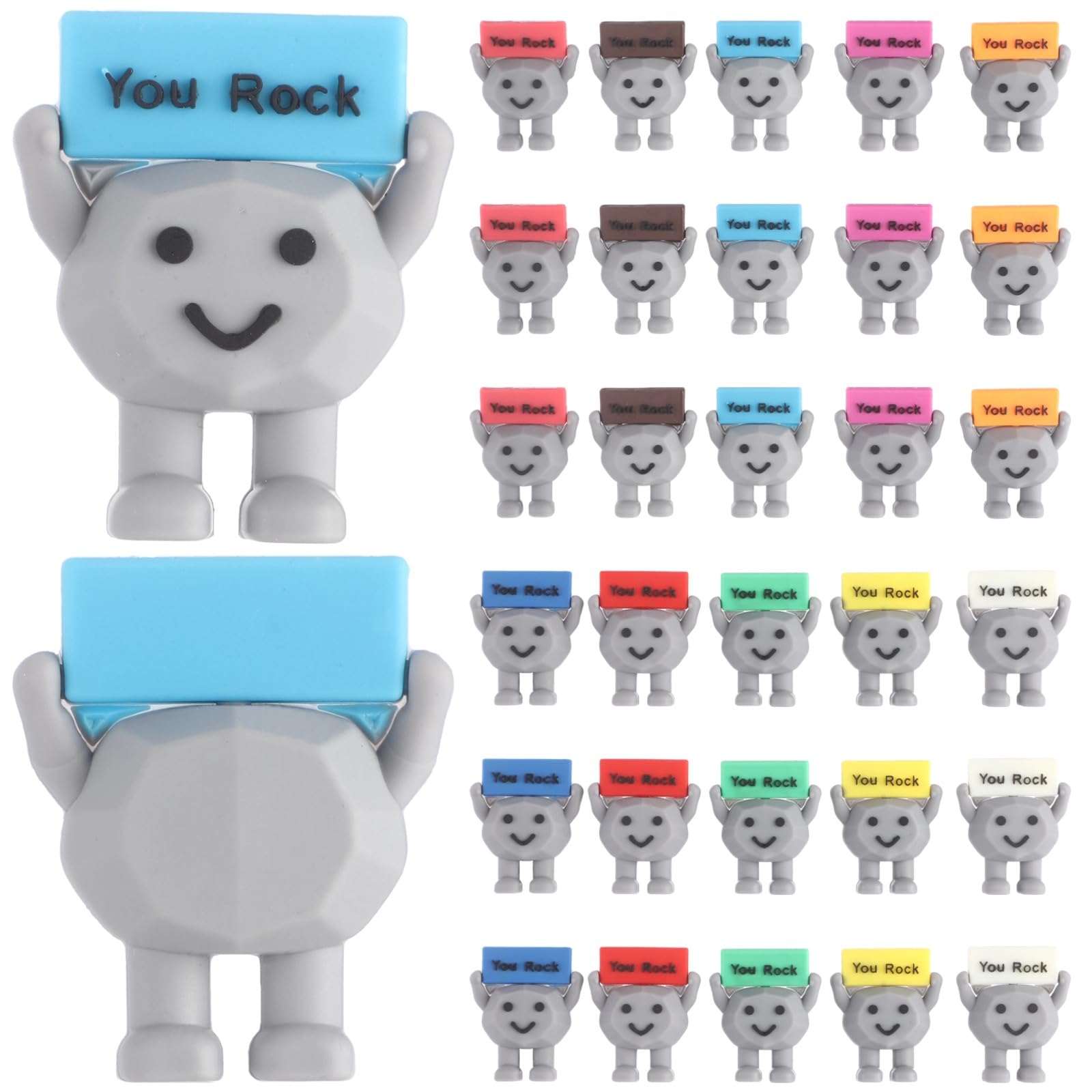 Mini figurines You Rock lot de 60 décorations de bureau motivantes et colorées