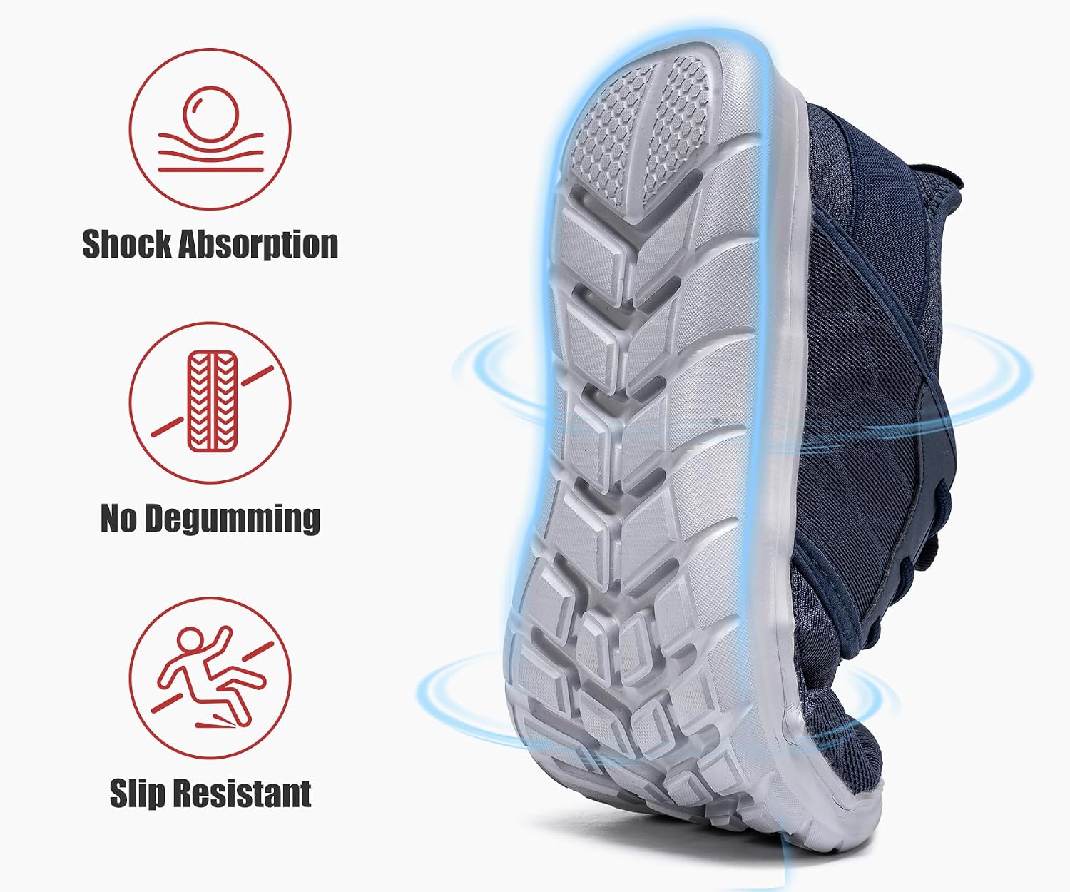 Men's Slip On Shoes Walking Sneakers Mesh Lightweight Soft Sole