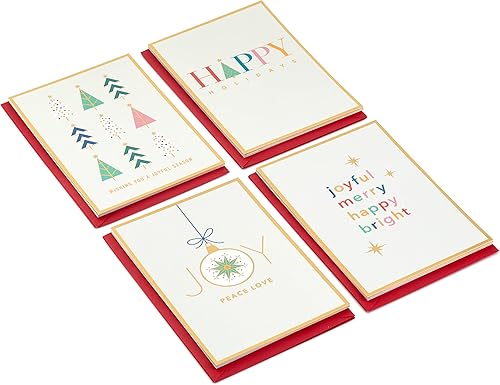 Miniatura 7 de Hallmark Tarjetas navideñas en caja, ciudad nevada (40 tarjetas con sobres) y surtido de tarjetas de Navidad en caja, temporada alegre (4 diseños,