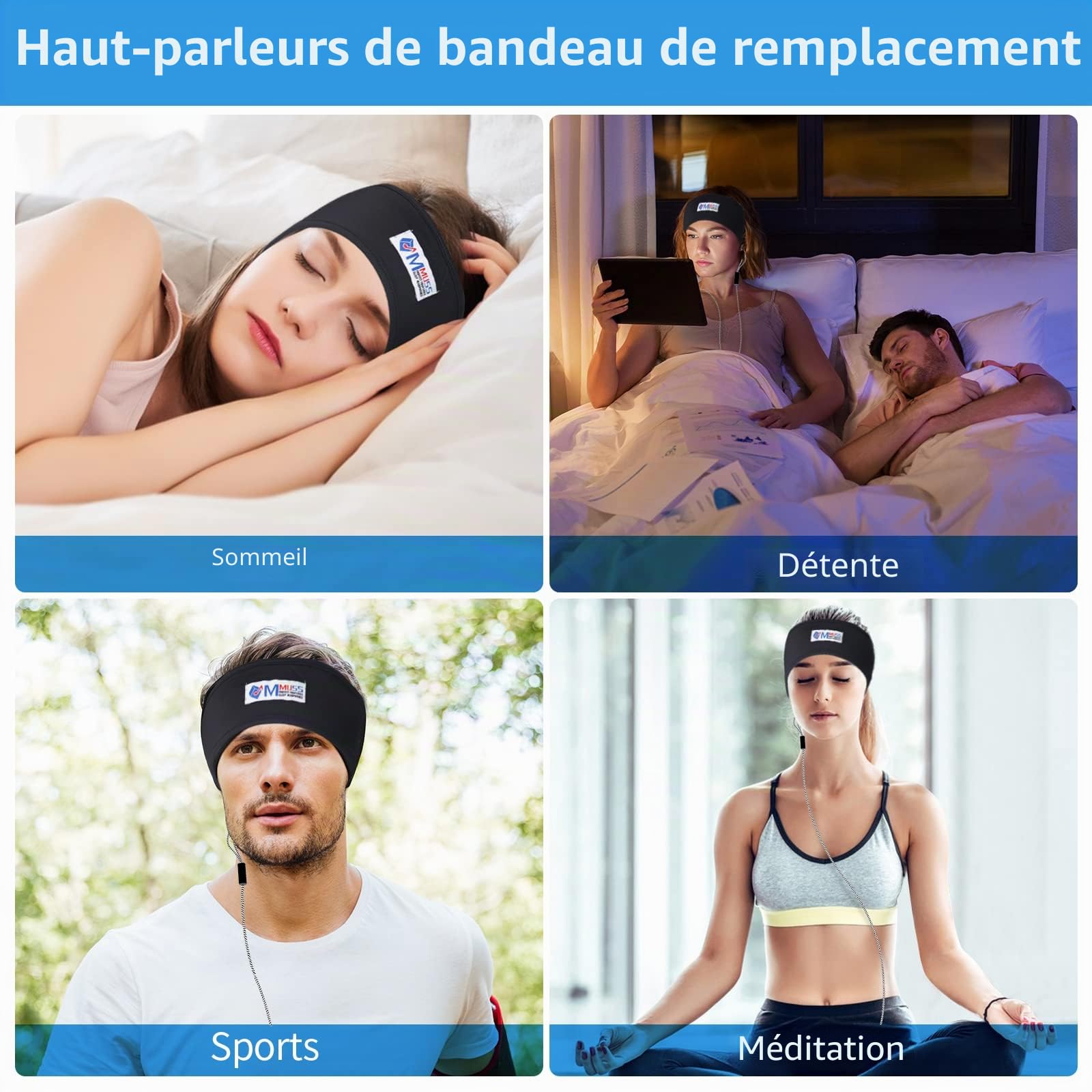 Oreillers Ultra Fins avec stéréo pour Casque de Sommeil MMUSS