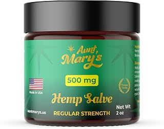 HEMP 500 Mg Regular Strength Salve by AUNT MARY’S – Soothes Joints, Back, Neck, Elbows, Hands & Knees – 2 oz – Made in USA