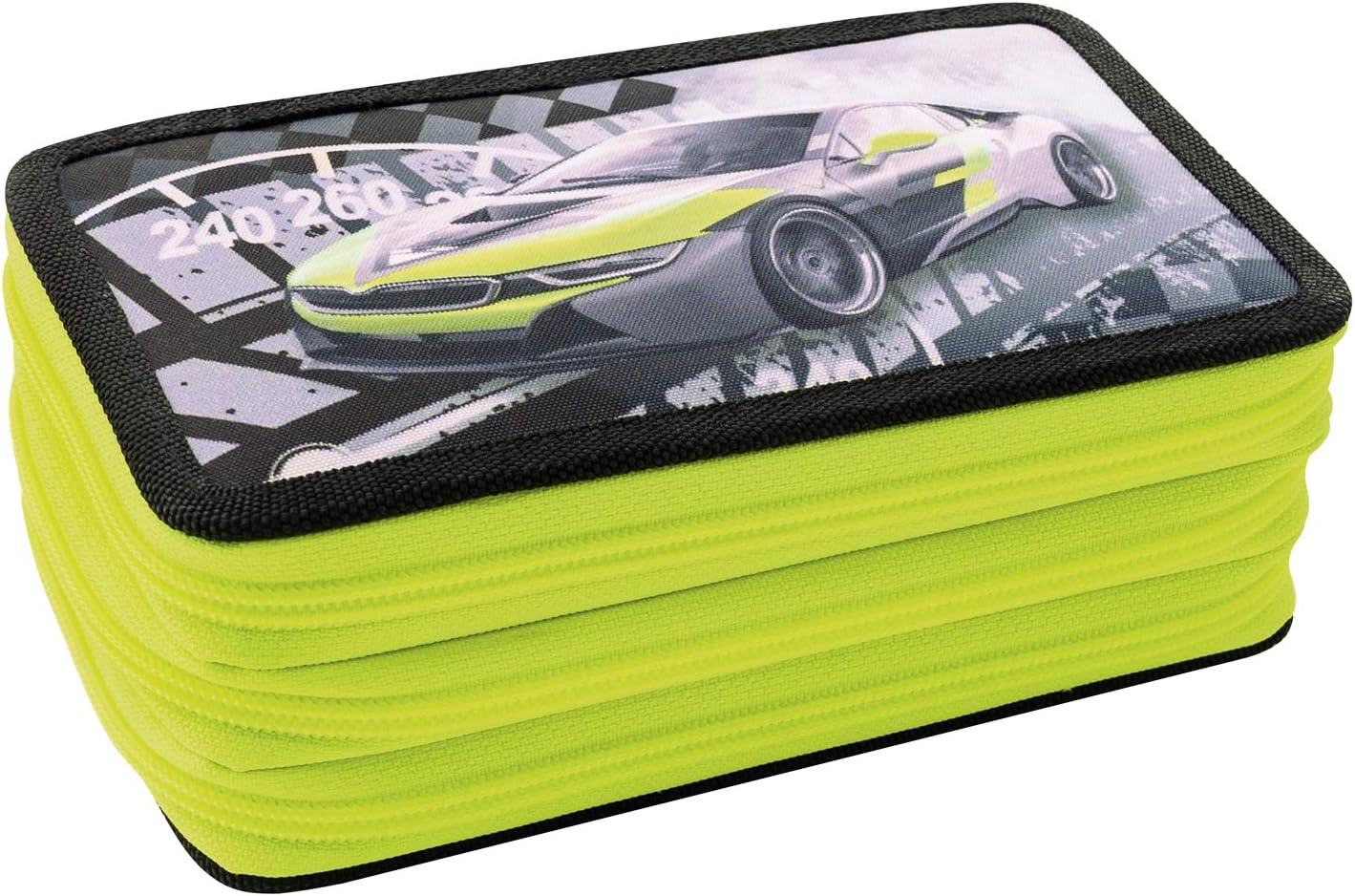Eberhard Faber 577571 Pencil Case with 3 Zips, Triple Decker Race Car - Image 3
