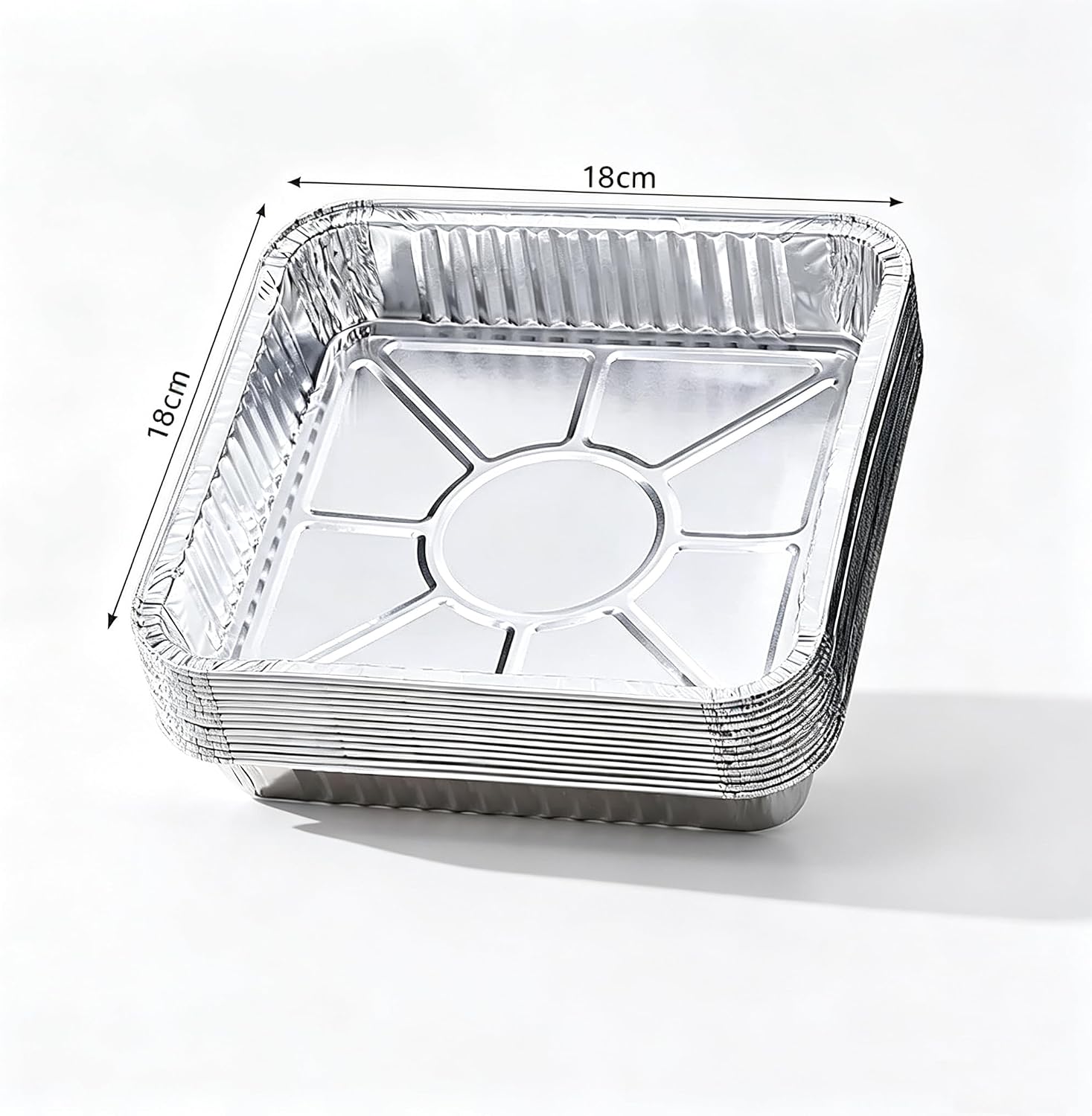 7x7 Inch Square Aluminum Pans, 20 Pack Heavy Duty Disposable Foil Pans, Reinforced Oven Freezer Safe Aluminum Trays for Baking, Roasting, Meal Prep, Catering, BBQ and Party